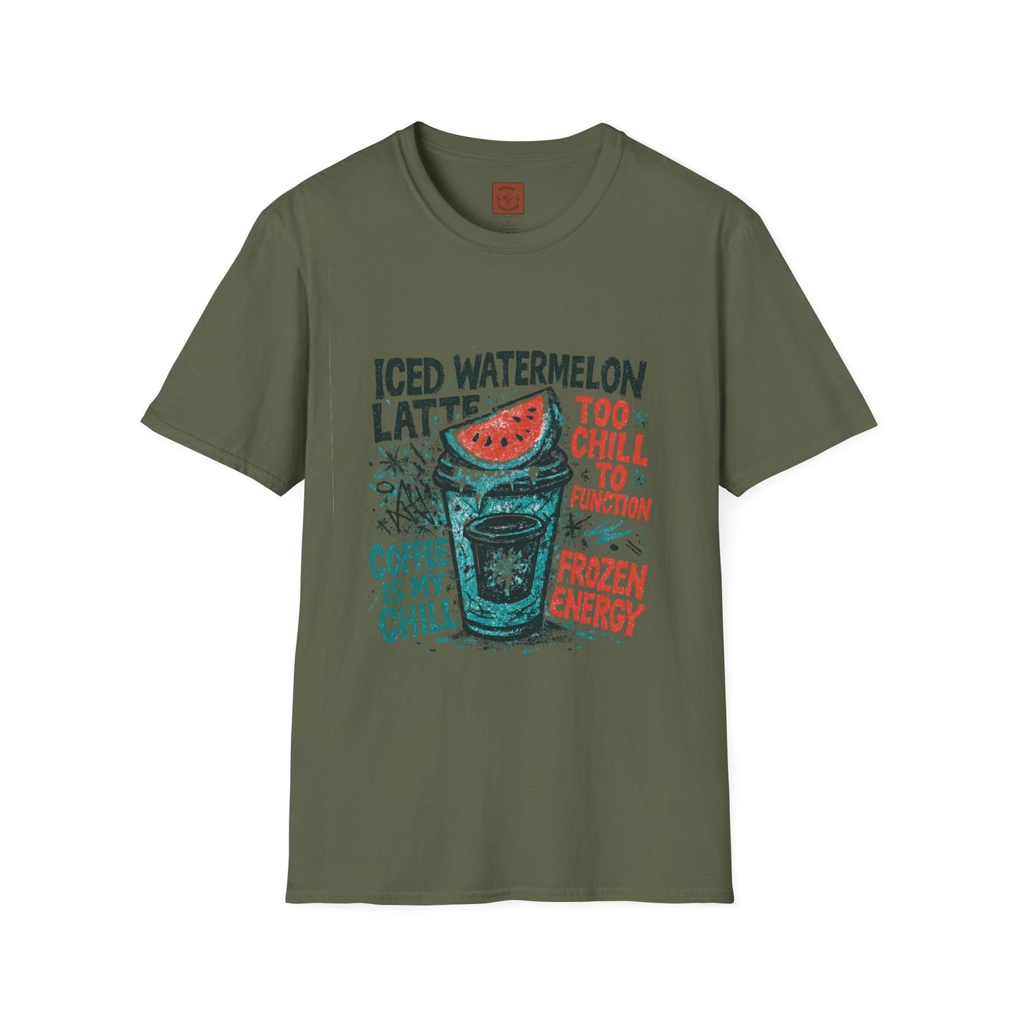 Iced Watermelon Latte | Funny Christmas Coffee Lover Unisex T-Shirt
