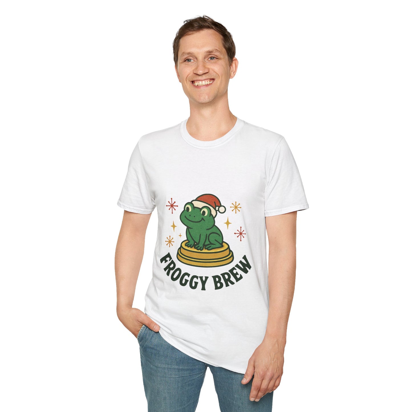 Froggy Brew | Funny Christmas Coffee Lover Unisex T-Shirt
