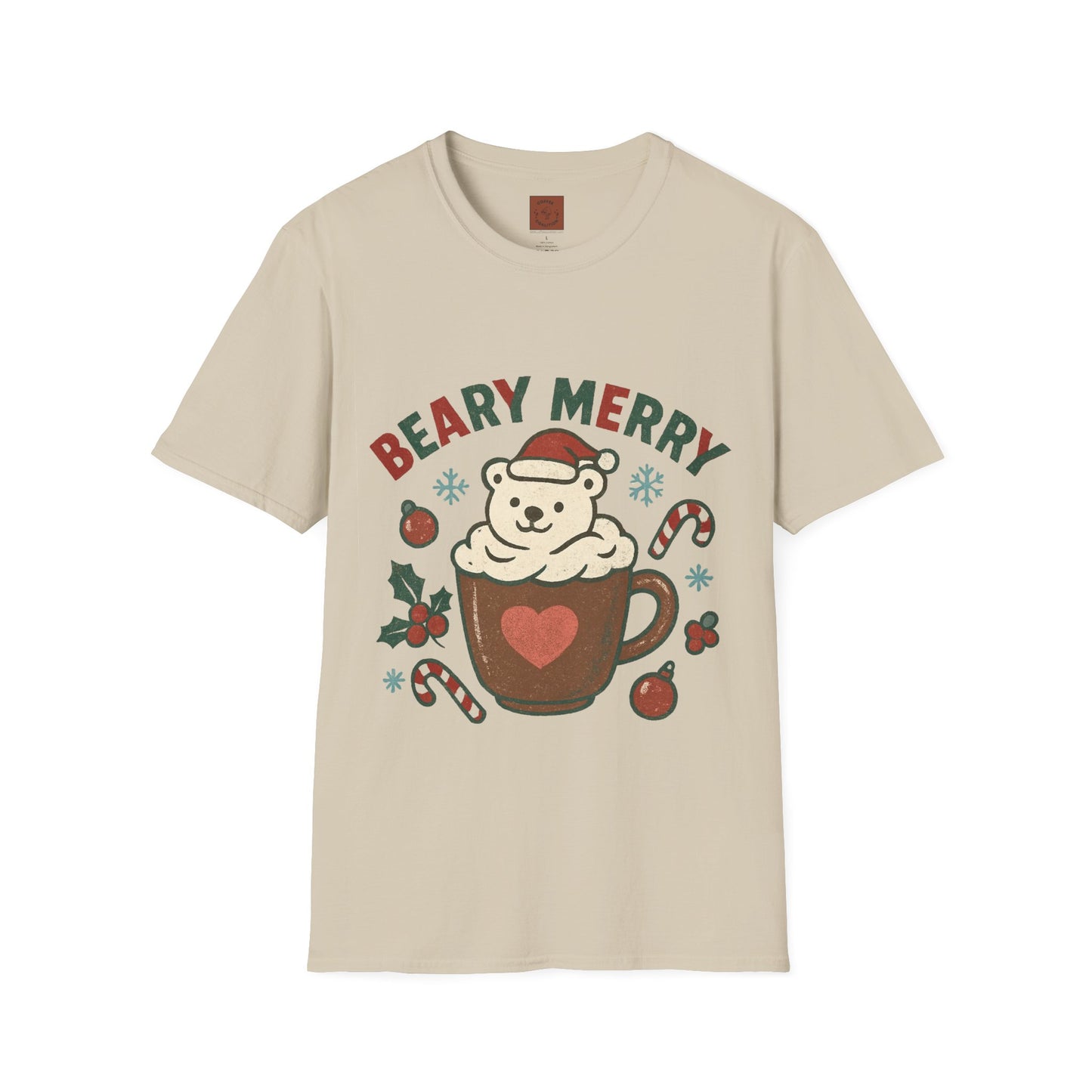 Beary Merry | Cute Christmas Coffee Lover Unisex T-Shirt