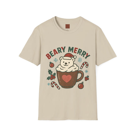 Beary Merry | Cute Christmas Coffee Lover Unisex T-Shirt