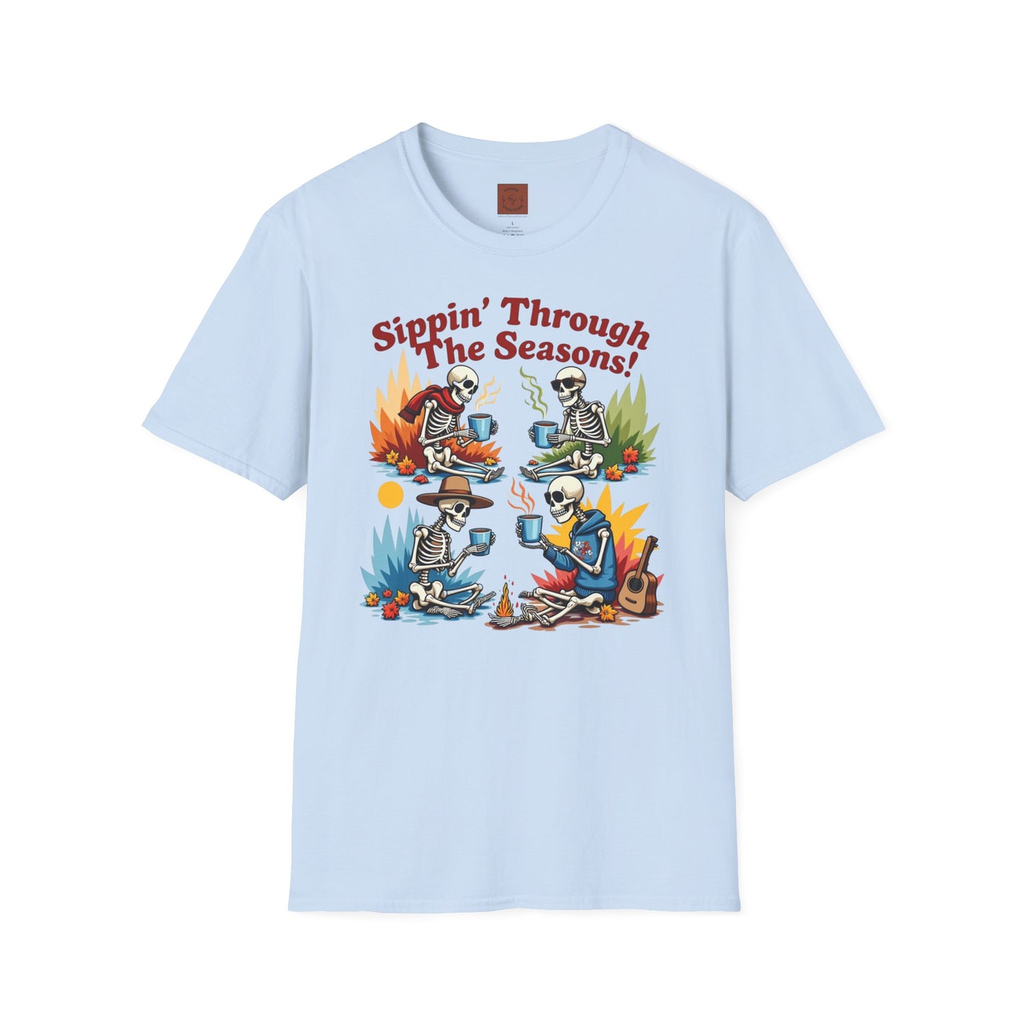 Sippin’ Through the Seasons | Year-Round Coffee Skeleton Tee
