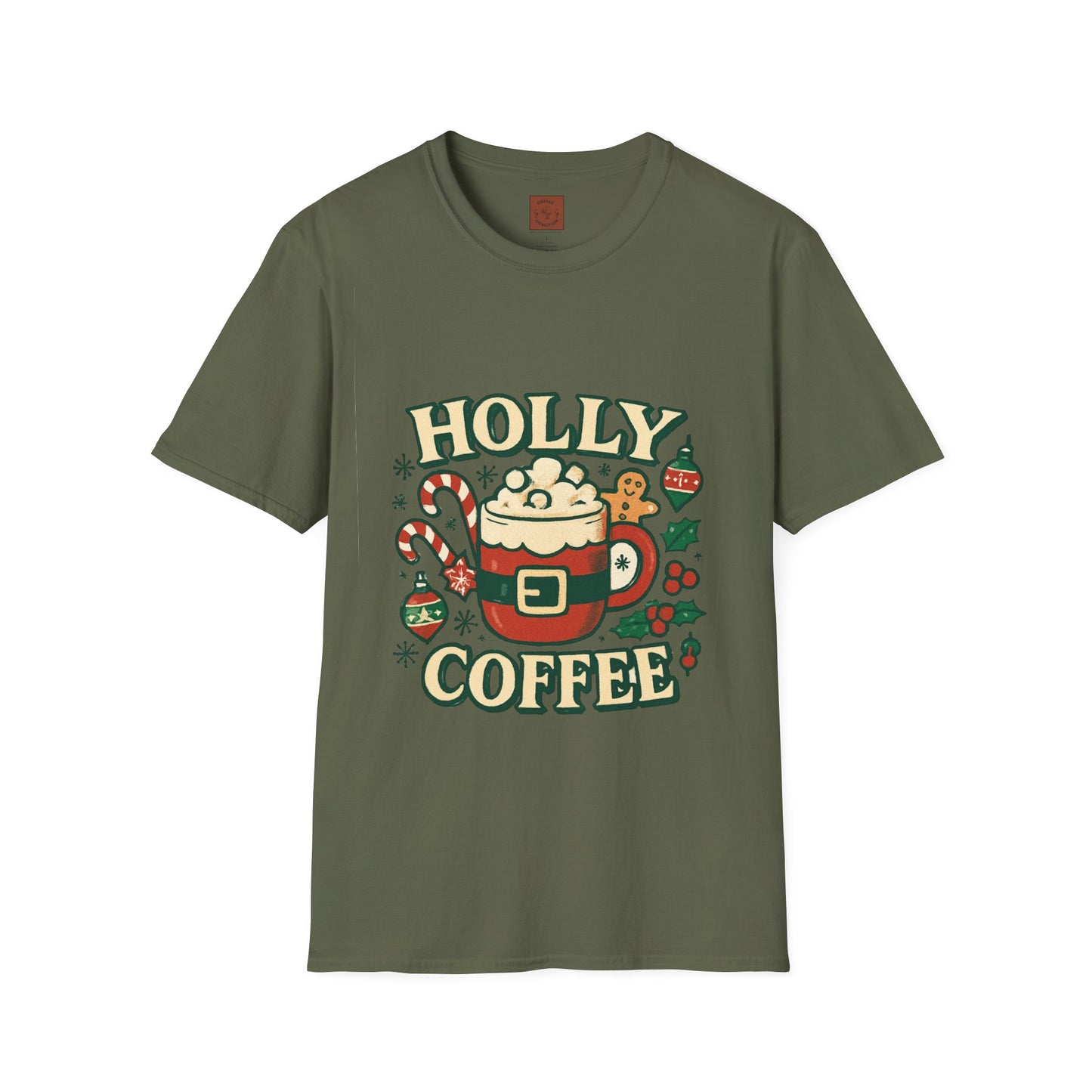 Holly Coffee | Festive Christmas Coffee Lover Unisex T-Shirt