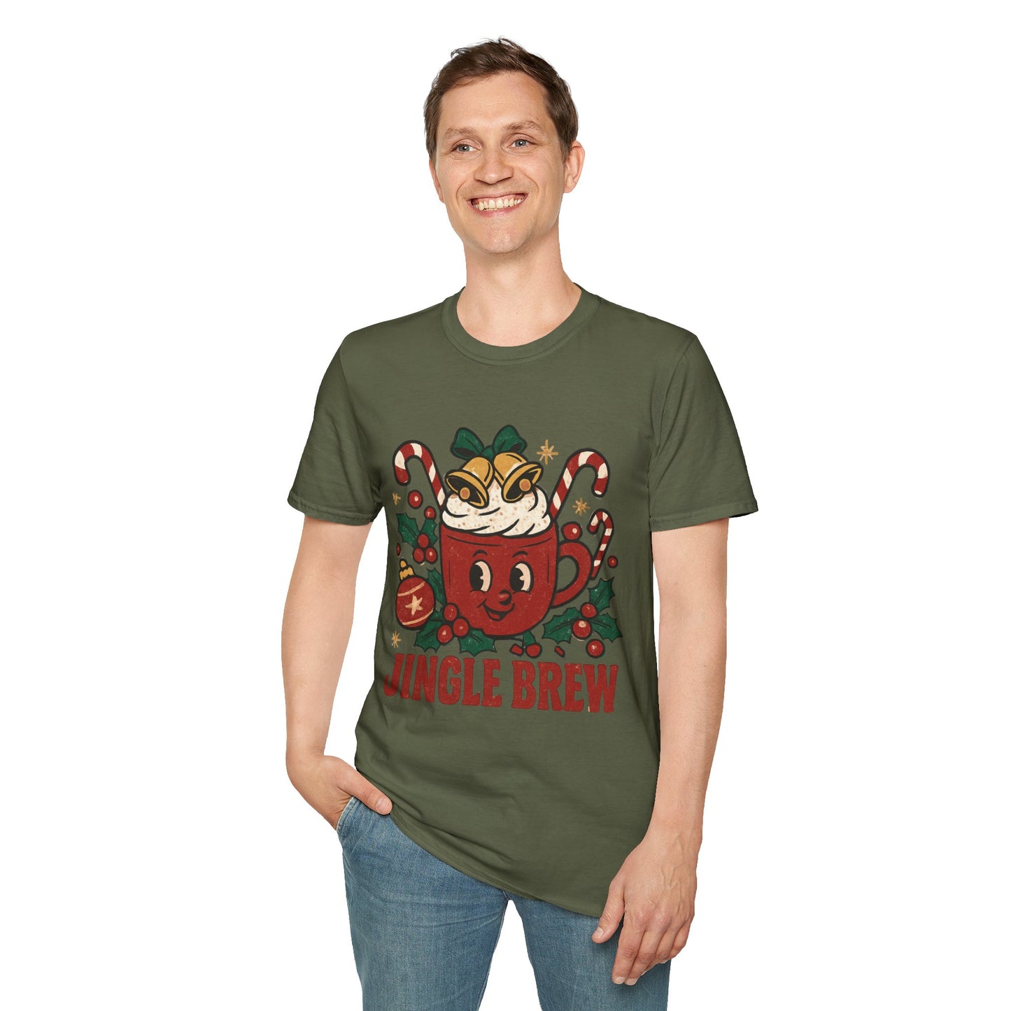 Jingle Brew | Funny Holiday Coffee Cup Christmas Unisex T-Shirt