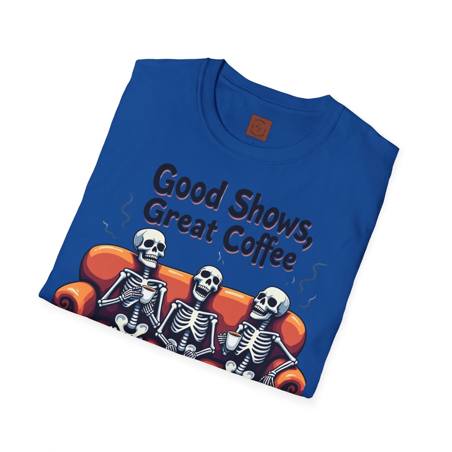 Good Shows, Great Coffee, Best Vibes | Skeleton Chill Crew Tee