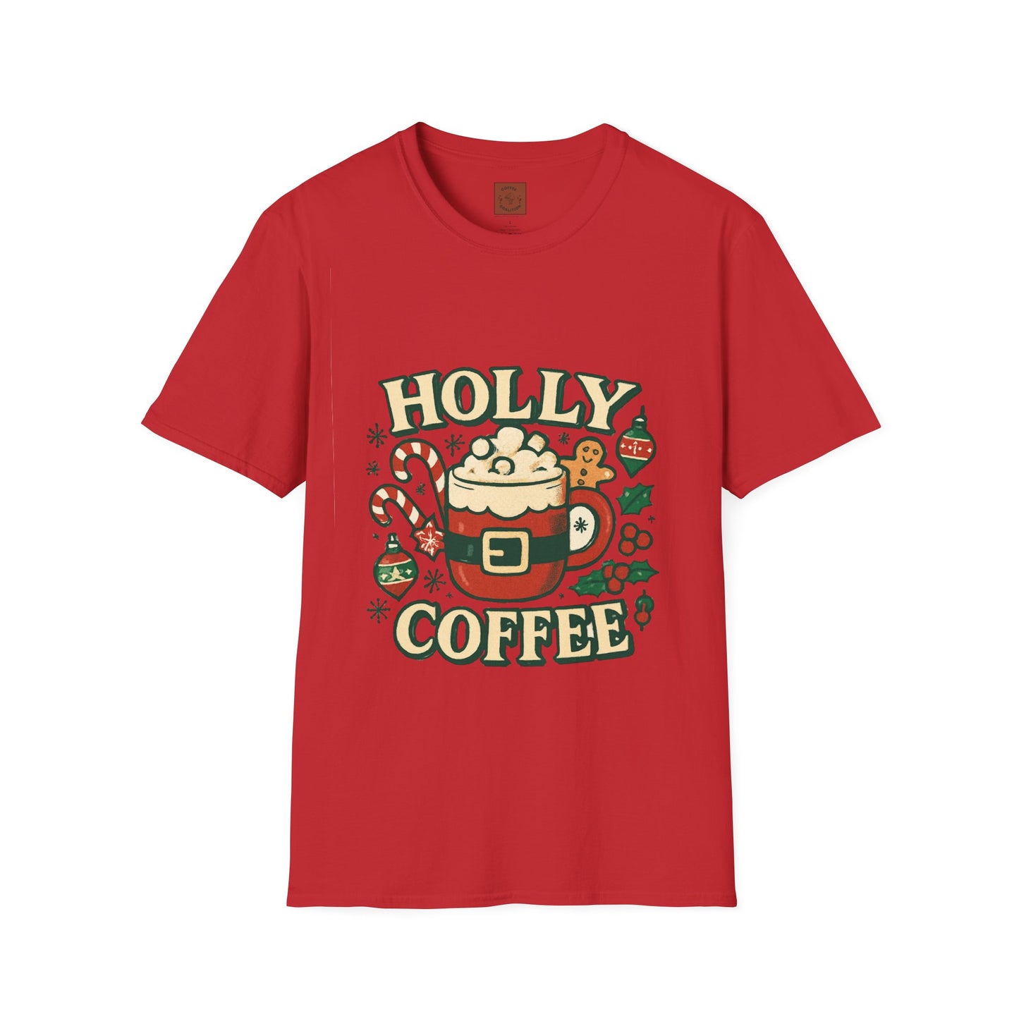 Holly Coffee | Festive Christmas Coffee Lover Unisex T-Shirt