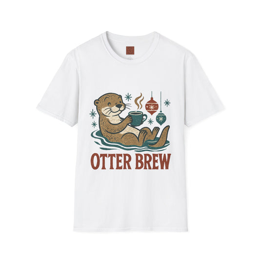 Otter Brew | Cute Coffee Lover Christmas Unisex T-Shirt
