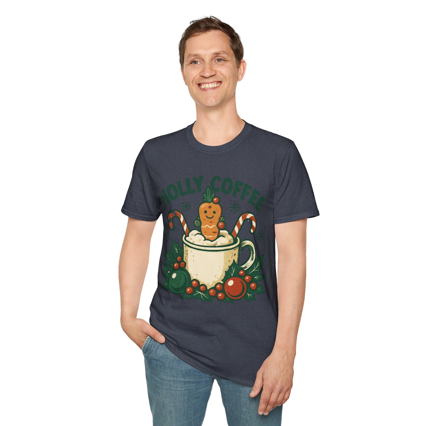 Jolly Brew | Funny Gingerbread Coffee Christmas Unisex T-Shirt