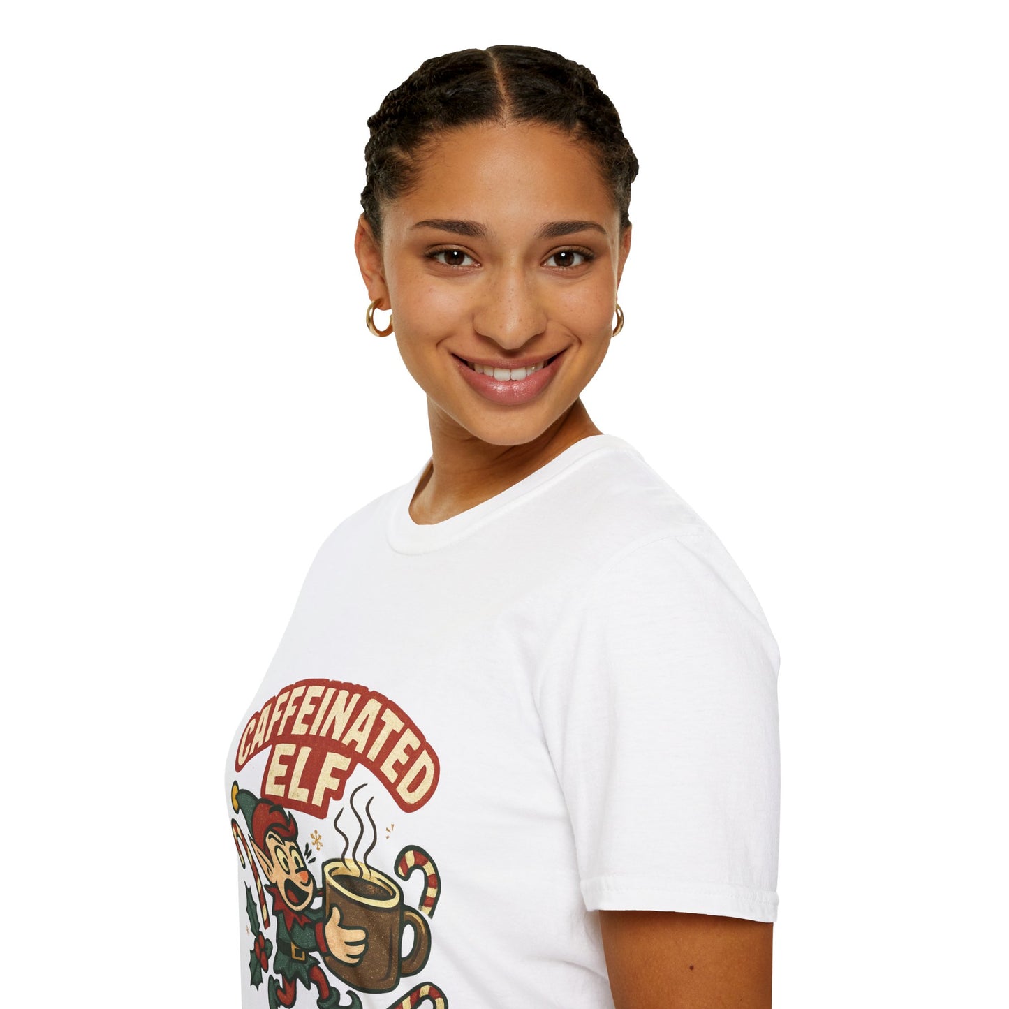 Caffeinated Elf | Funny Christmas Coffee Lover Unisex T-Shirt