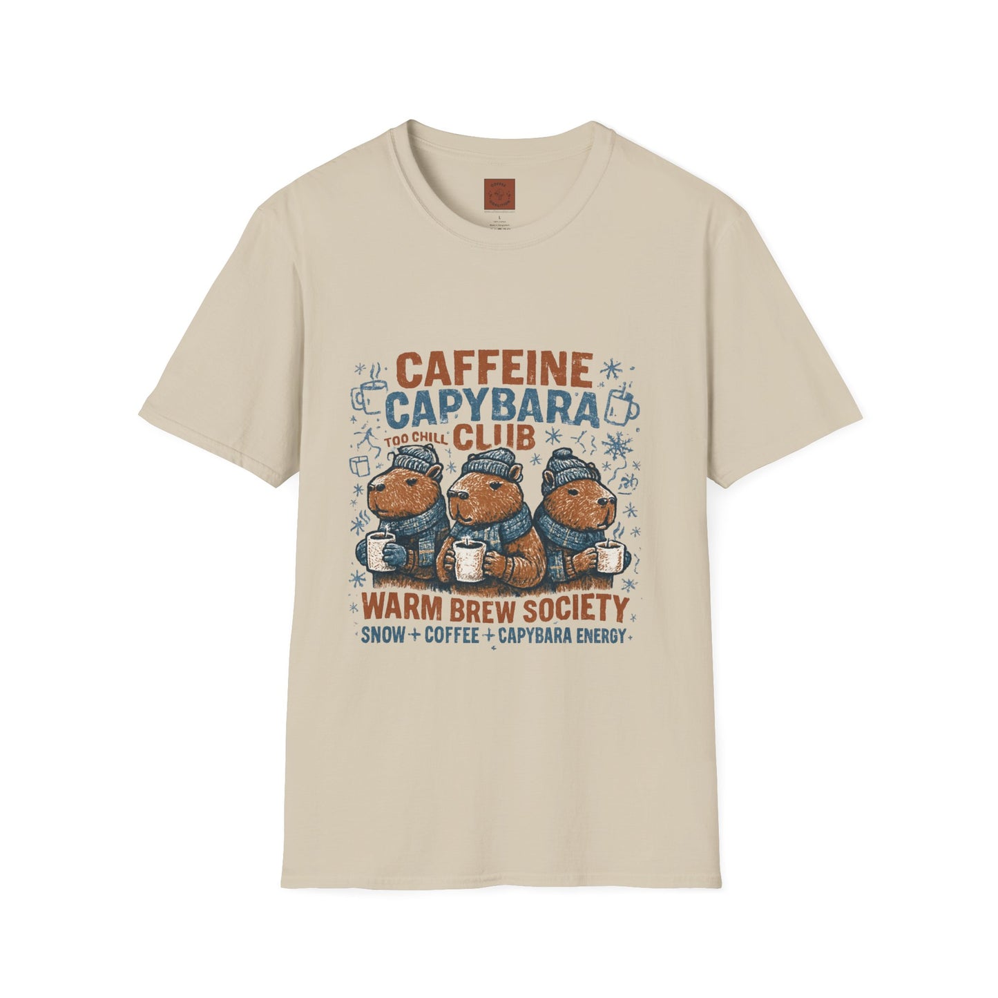 Caffeine Capybara Club | Funny Coffee Winter Unisex T-Shirt