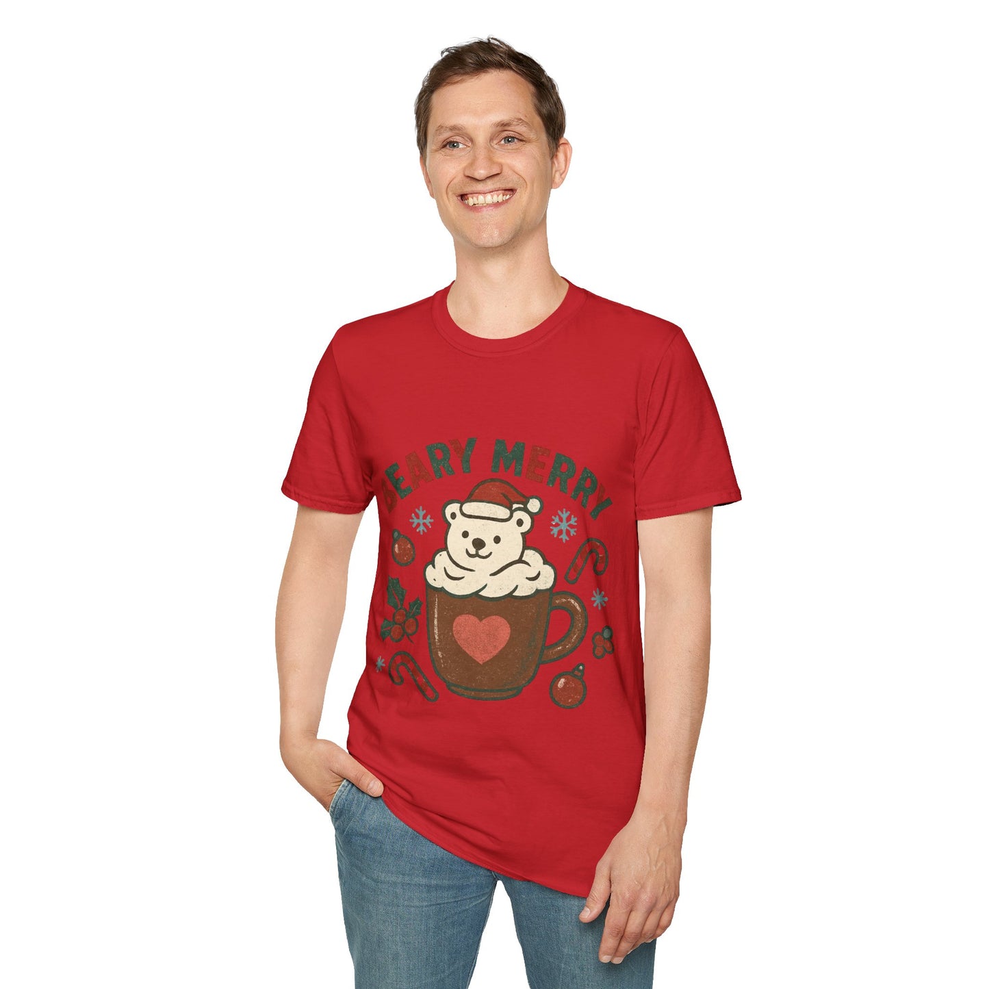 Beary Merry | Cute Christmas Coffee Lover Unisex T-Shirt
