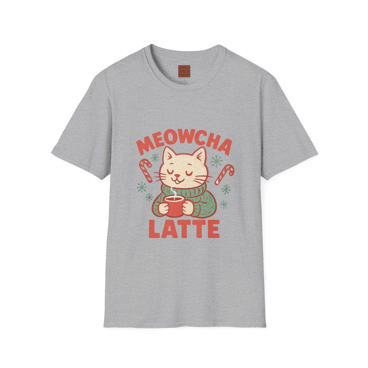 Meowcha Latte | Cozy Cat Christmas Coffee Lover Unisex T-Shirt