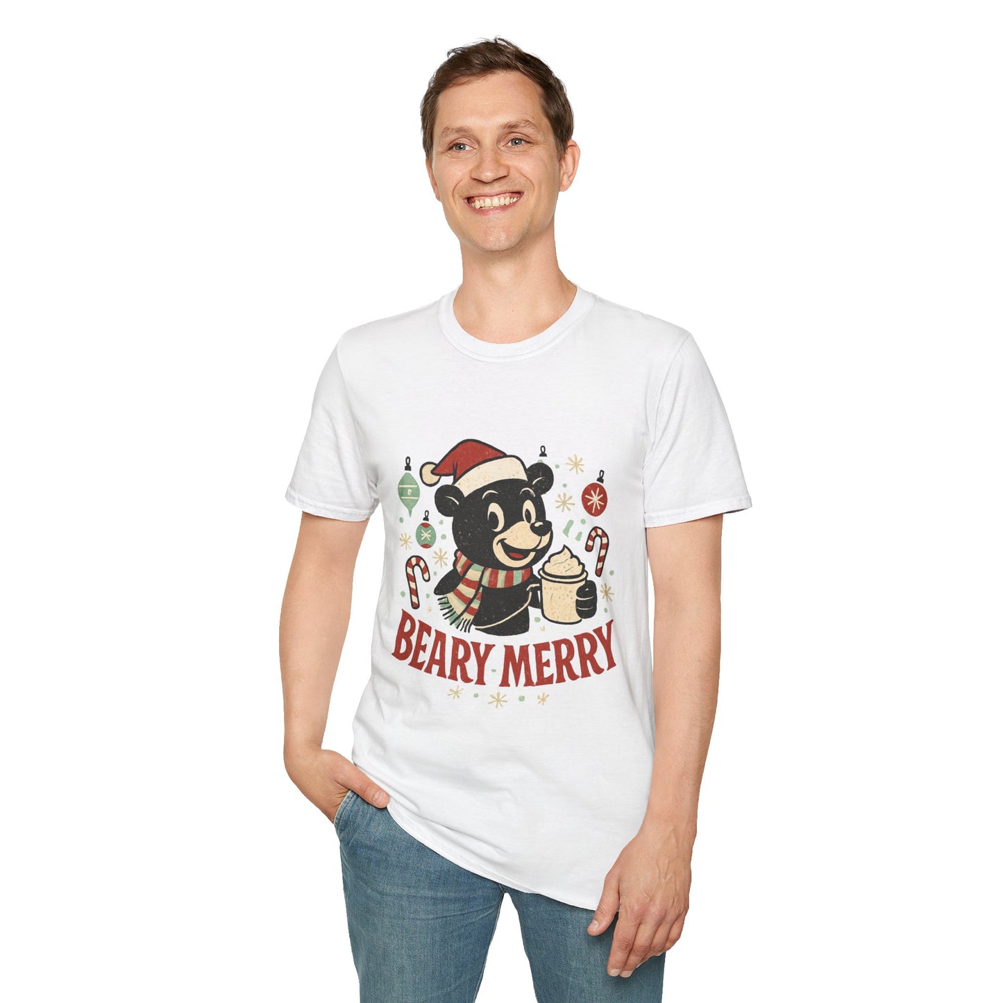 Beary Merry | Cute Bear Coffee Christmas Unisex T-Shirt