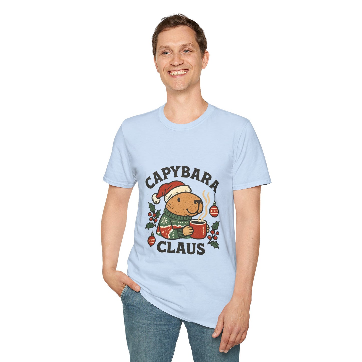 Capybara Claus | Funny Christmas Coffee Lover Unisex T-Shirt