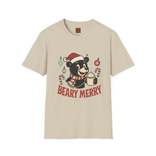 Beary Merry | Cute Bear Coffee Christmas Unisex T-Shirt