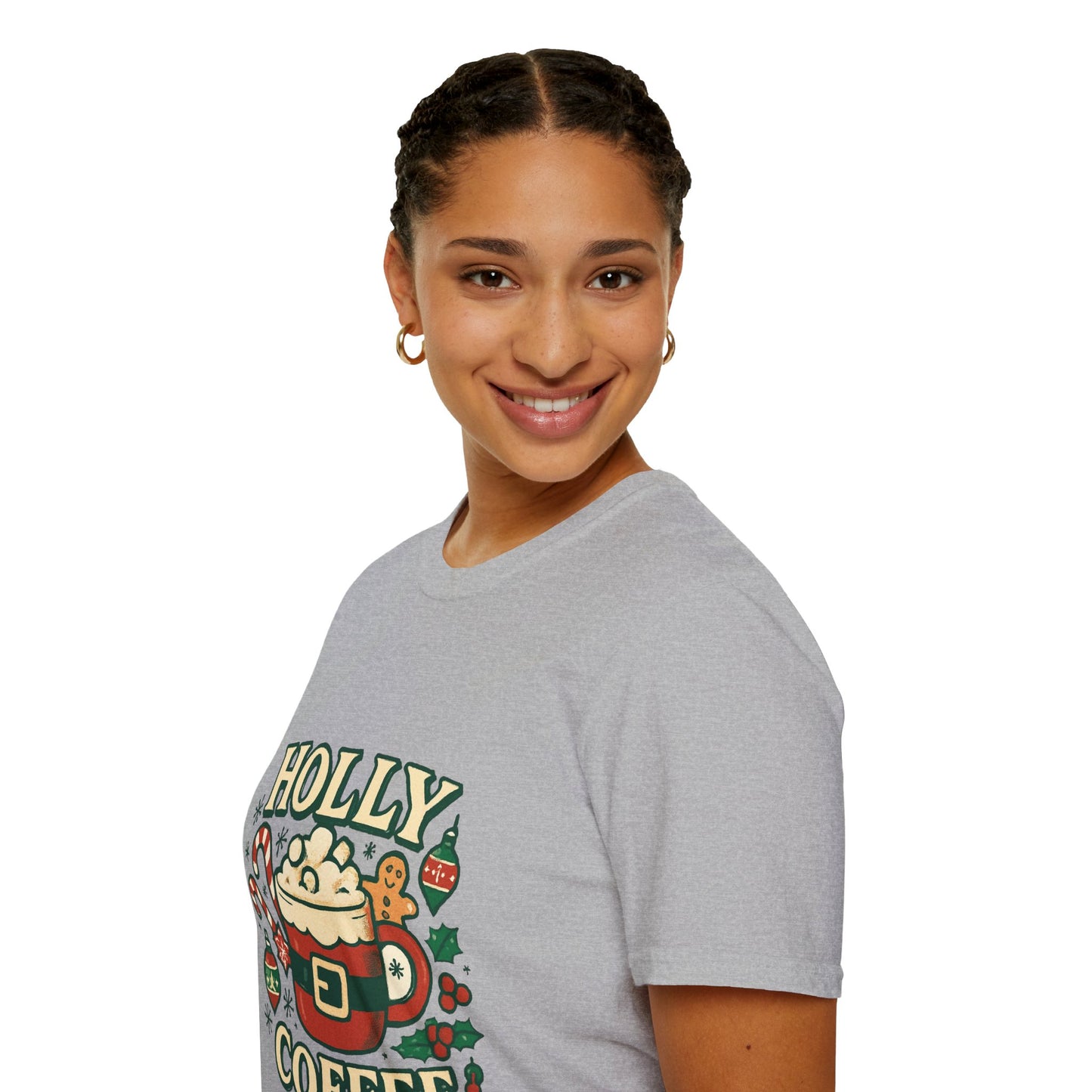 Holly Coffee | Festive Christmas Coffee Lover Unisex T-Shirt