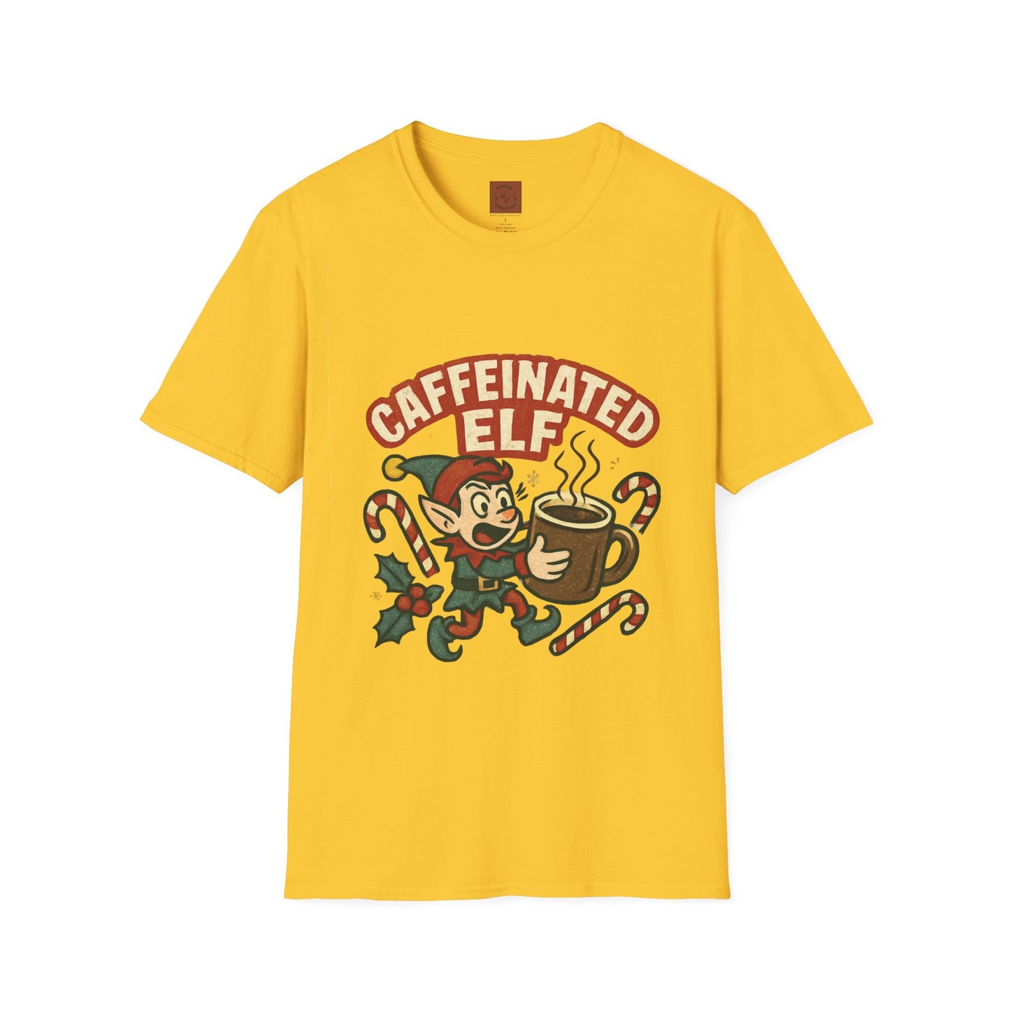Caffeinated Elf | Funny Christmas Coffee Lover Unisex T-Shirt