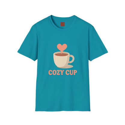 Cozy Cup – Unisex Cute Coffee Lover T-Shirt