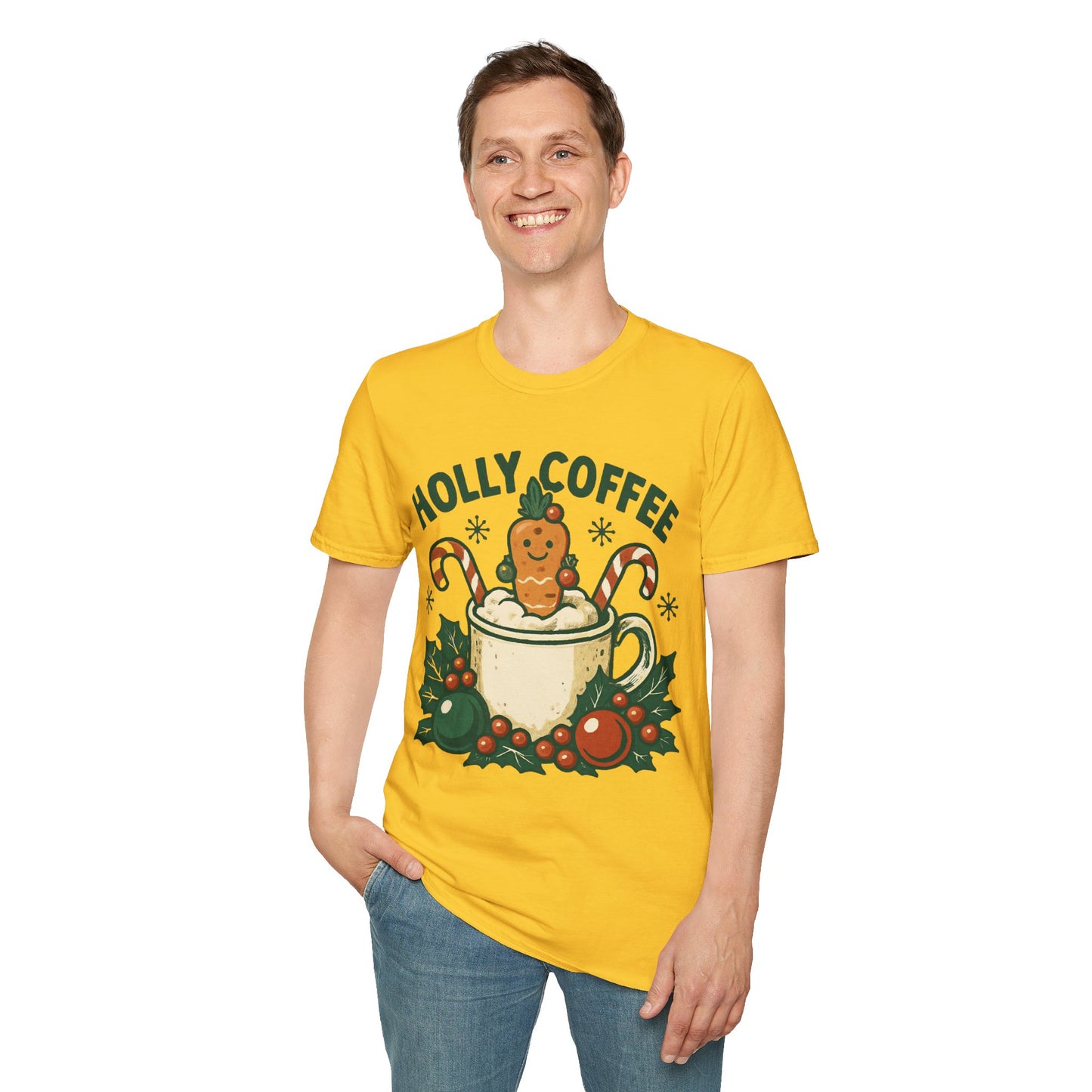 Jolly Brew | Funny Gingerbread Coffee Christmas Unisex T-Shirt