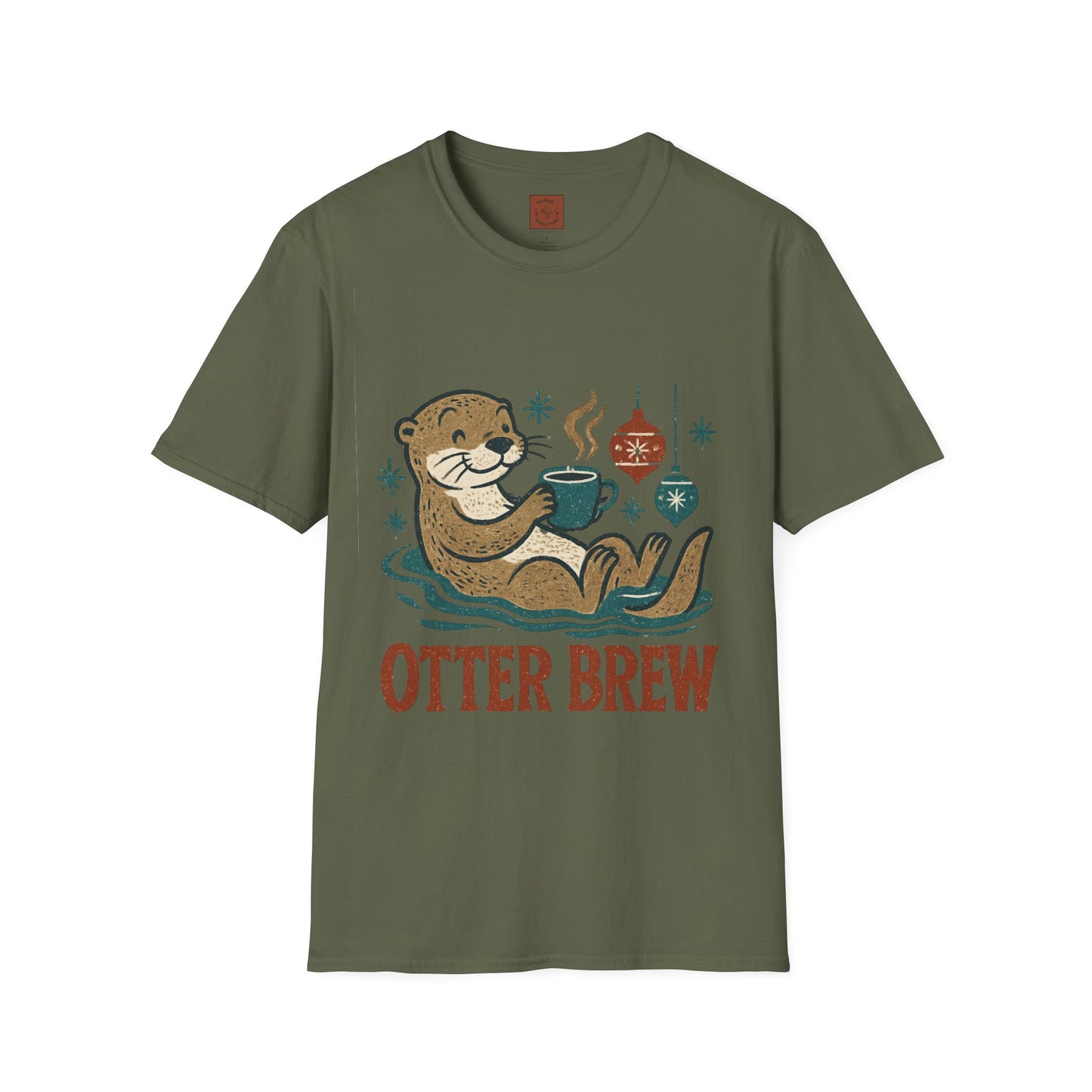 Otter Brew | Cute Coffee Lover Christmas Unisex T-Shirt