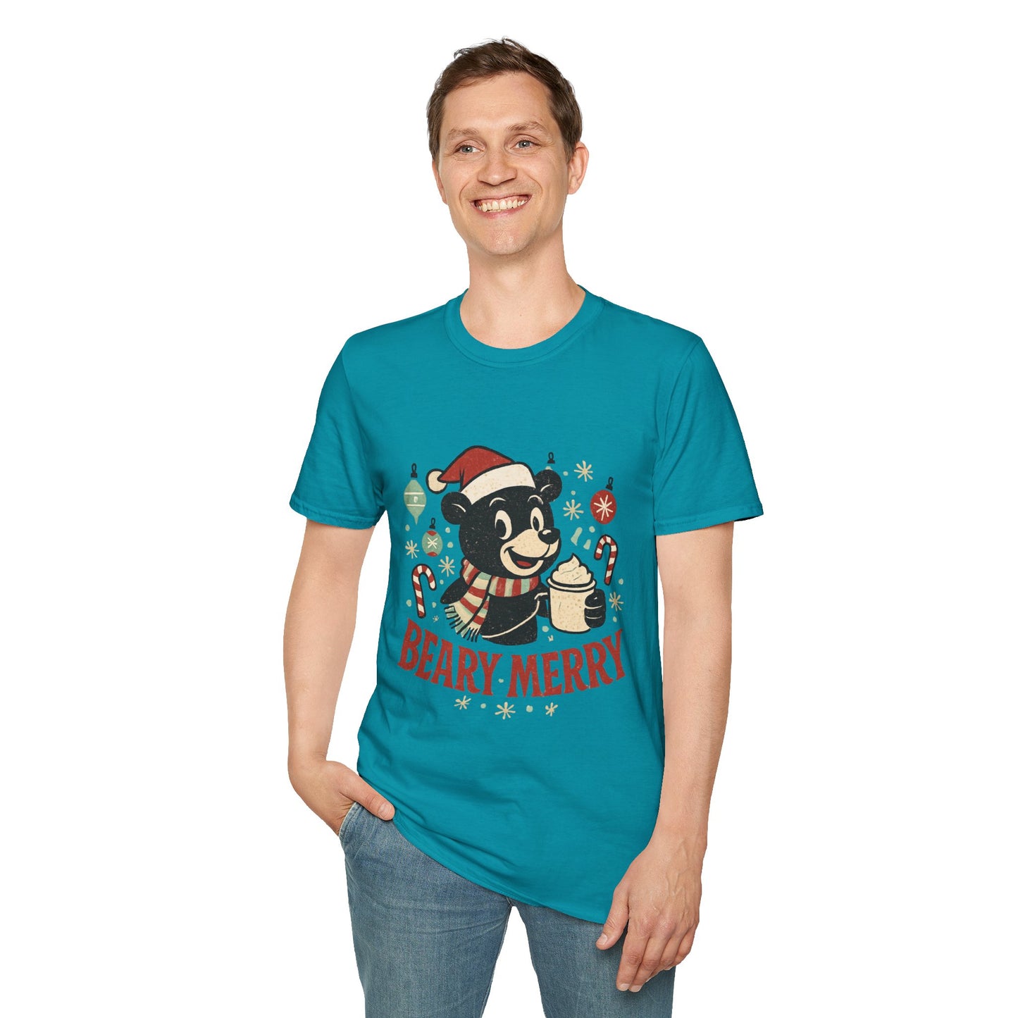 Beary Merry | Cute Bear Coffee Christmas Unisex T-Shirt