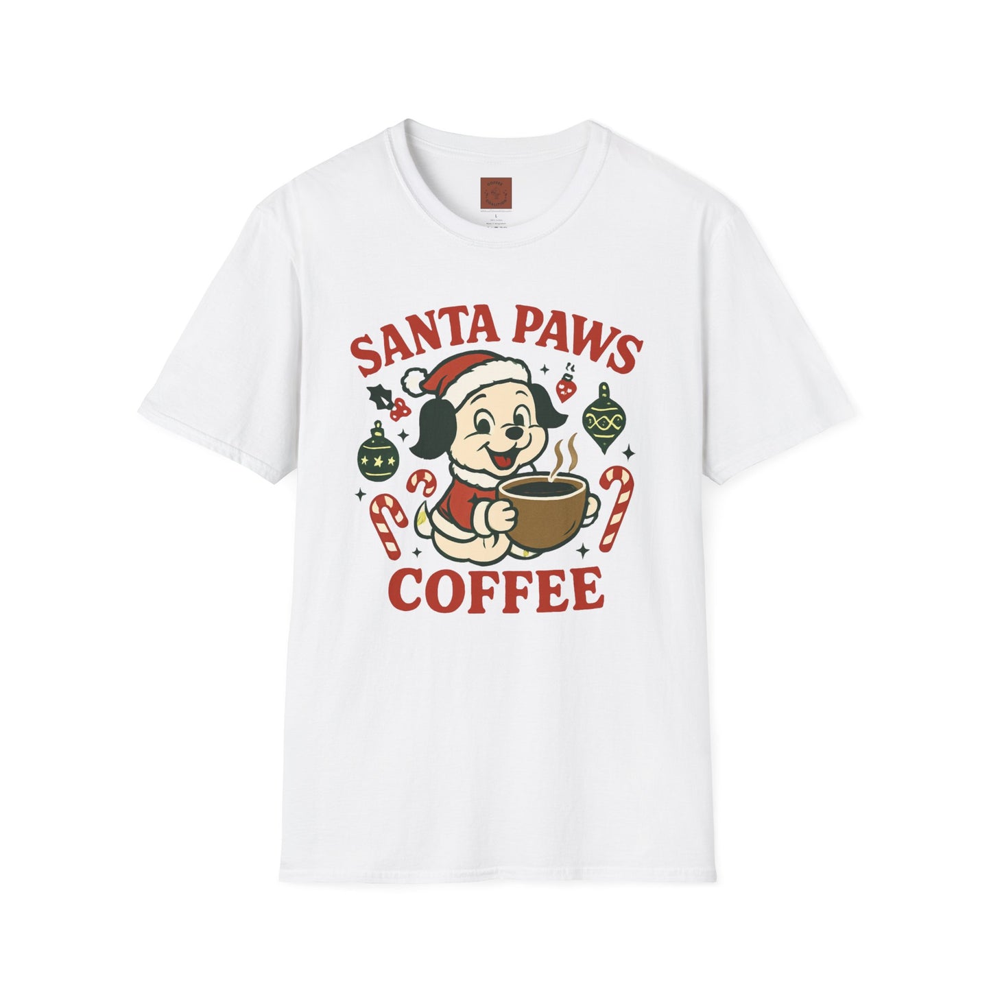 Santa Paws Coffee | Funny Dog Coffee Lover Christmas Unisex T-Shirt