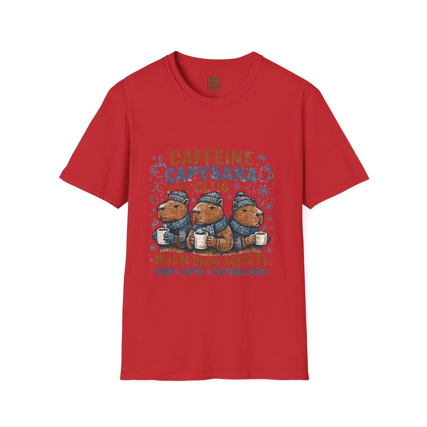 Caffeine Capybara Club | Funny Coffee Winter Unisex T-Shirt