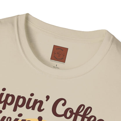 Sippin’ Coffee, Livin’ Easy | Chill Skeleton Coffee Tee