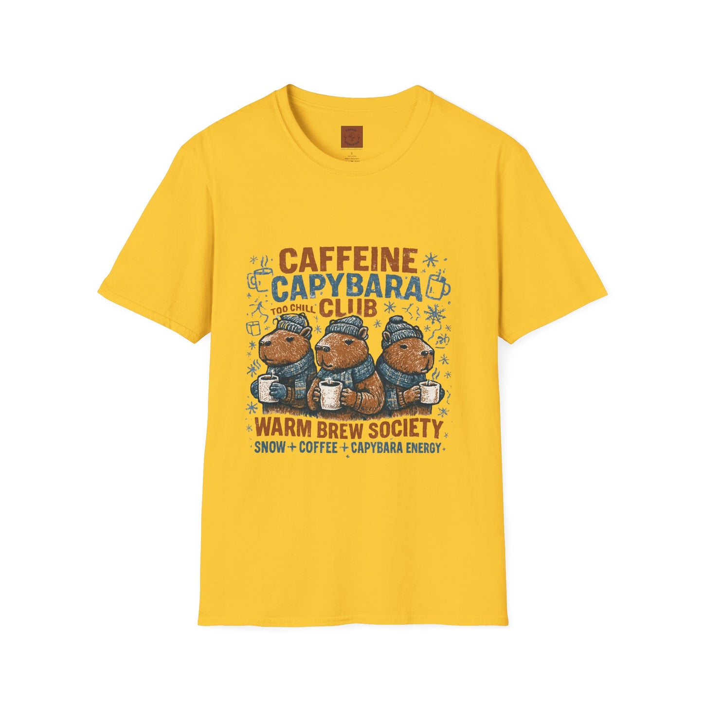 Caffeine Capybara Club | Funny Coffee Winter Unisex T-Shirt