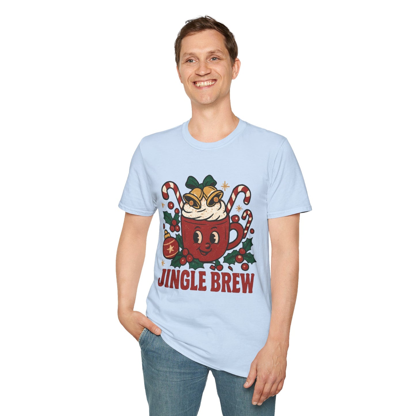 Jingle Brew | Funny Holiday Coffee Cup Christmas Unisex T-Shirt