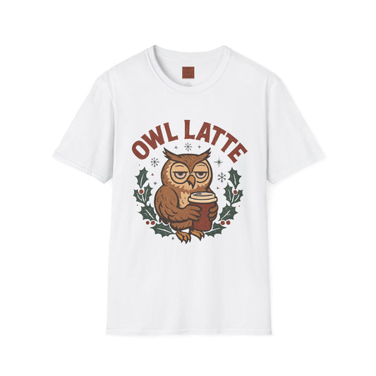Owl Latte | Funny Christmas Coffee Lover Unisex T-Shirt