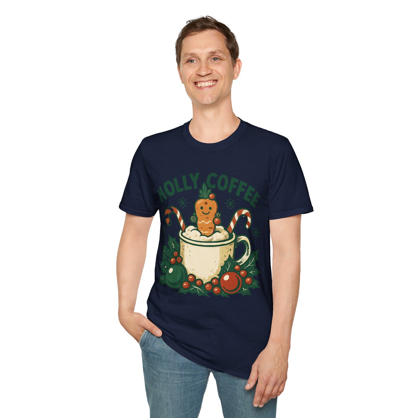 Jolly Brew | Funny Gingerbread Coffee Christmas Unisex T-Shirt