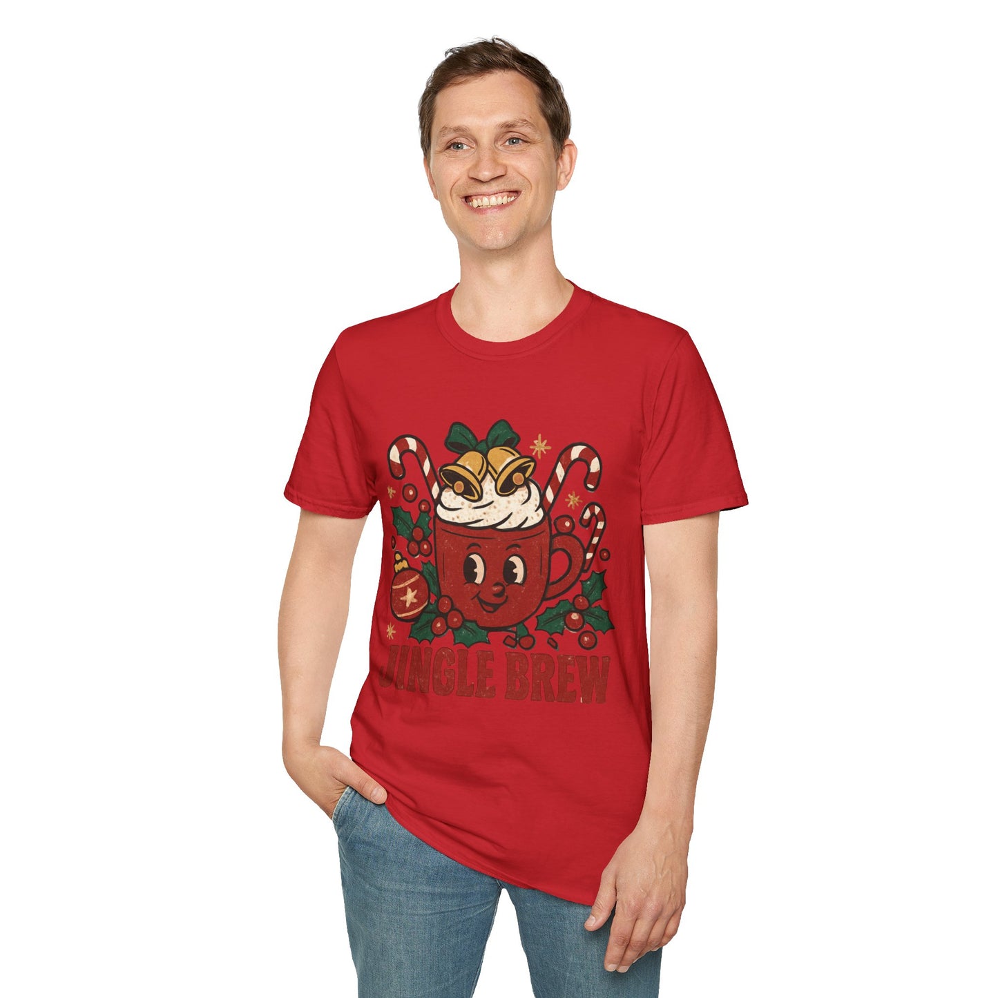 Jingle Brew | Funny Holiday Coffee Cup Christmas Unisex T-Shirt