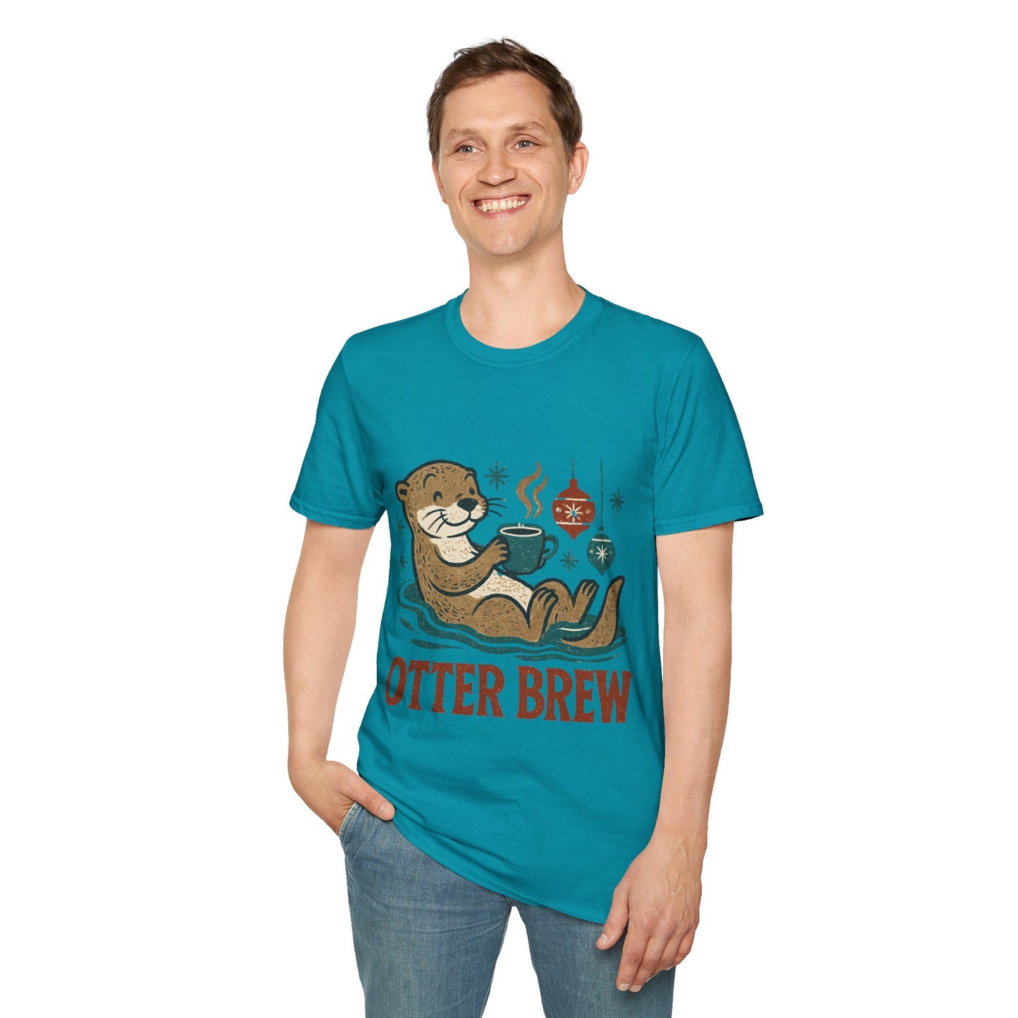 Otter Brew | Cute Coffee Lover Christmas Unisex T-Shirt