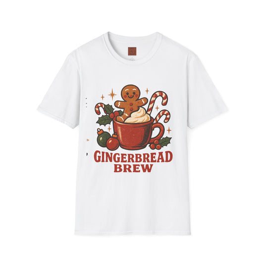 Gingerbread Brew | Cute Coffee Christmas Unisex T-Shirt