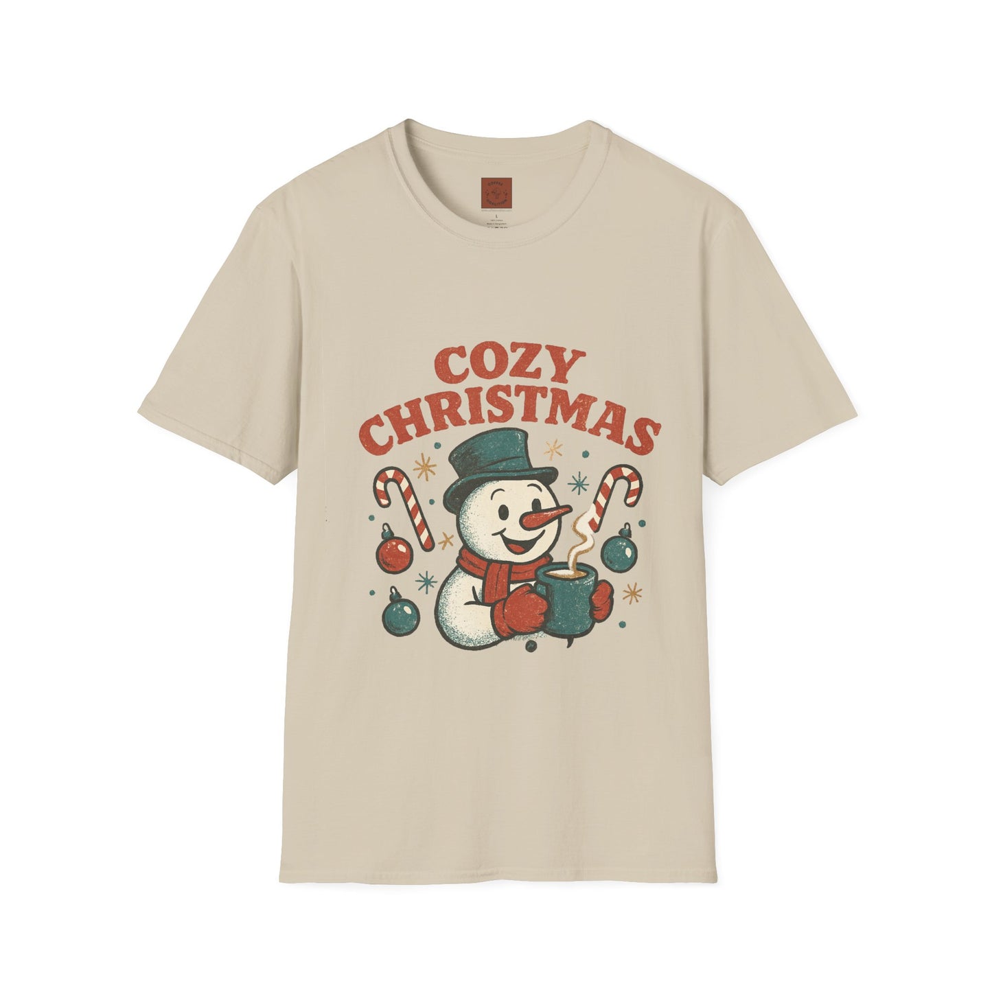 Cozy Christmas | Retro Snowman Coffee Lover Unisex T-Shirt
