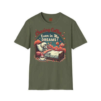 Chasing Coffee Even in My Dreams | Sleepy Skeleton Tee