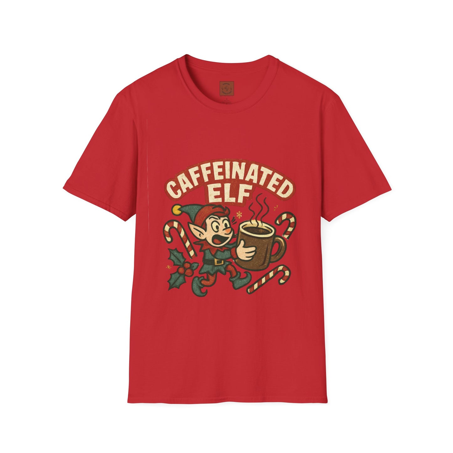 Caffeinated Elf | Funny Christmas Coffee Lover Unisex T-Shirt