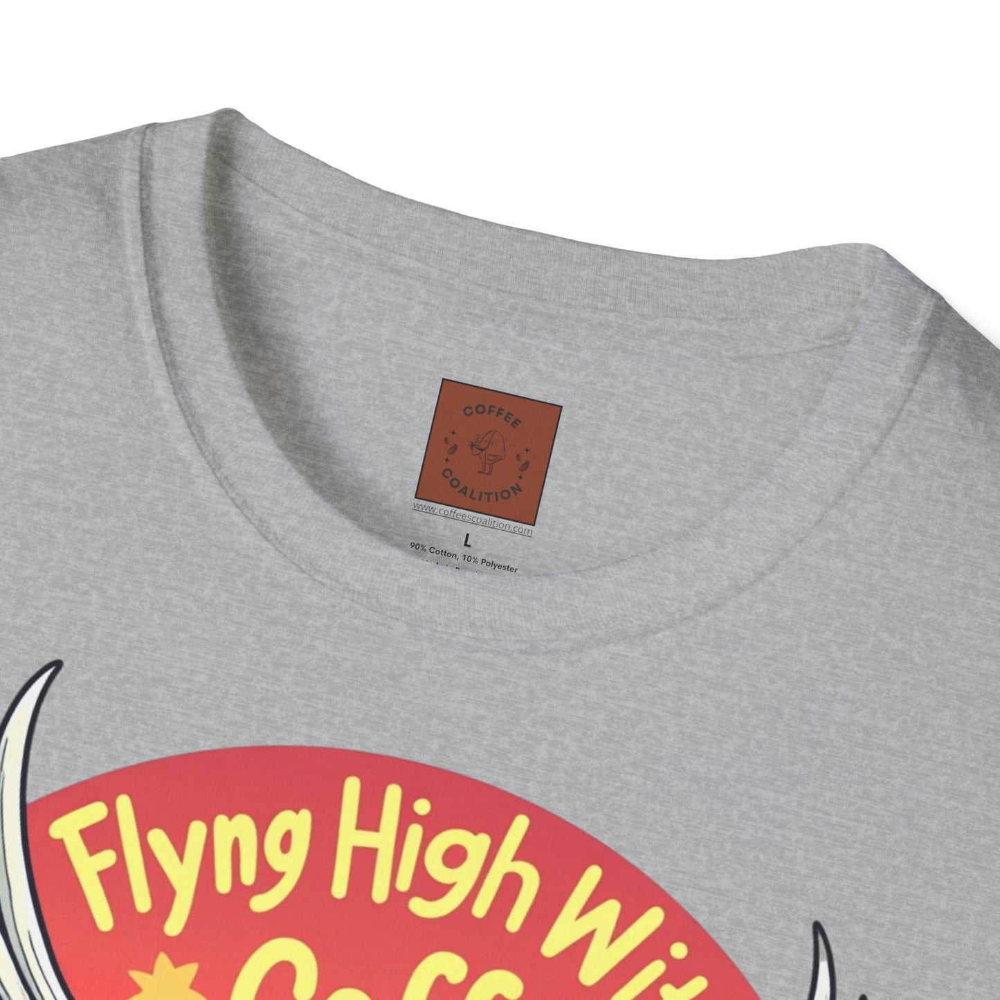 Flying High With Coffee | Skeleton Wings Tee