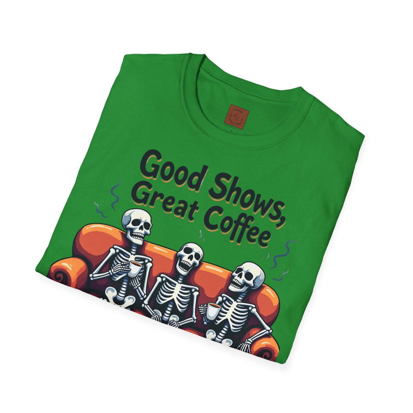 Good Shows, Great Coffee, Best Vibes | Skeleton Chill Crew Tee