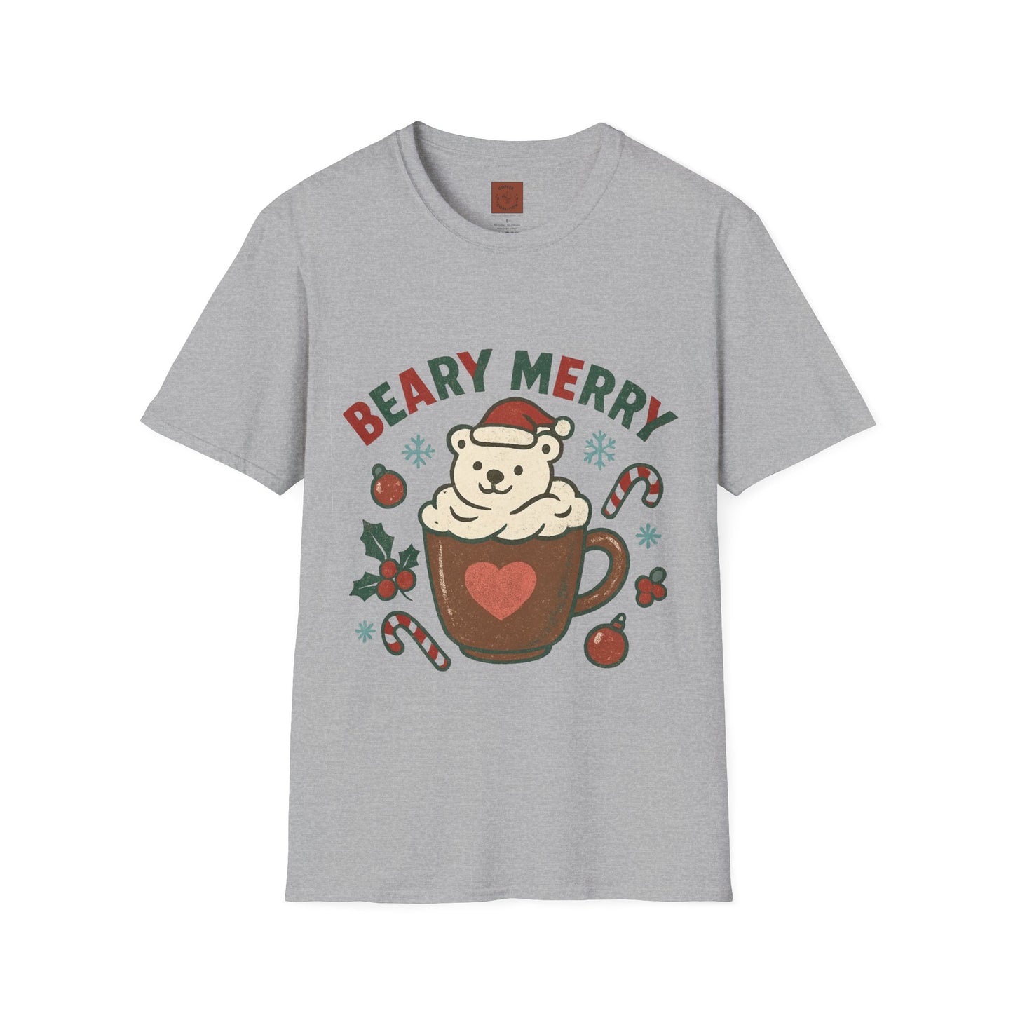 Beary Merry | Cute Christmas Coffee Lover Unisex T-Shirt