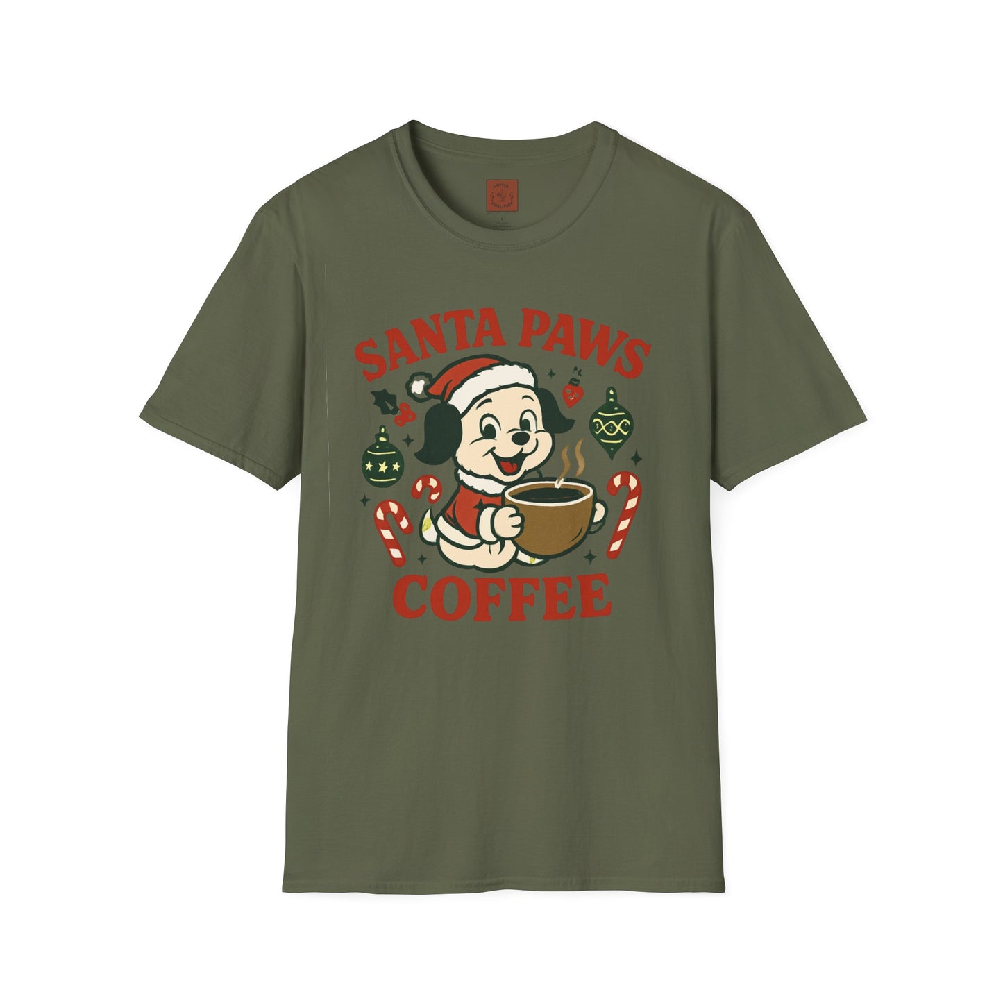 Santa Paws Coffee | Funny Dog Coffee Lover Christmas Unisex T-Shirt