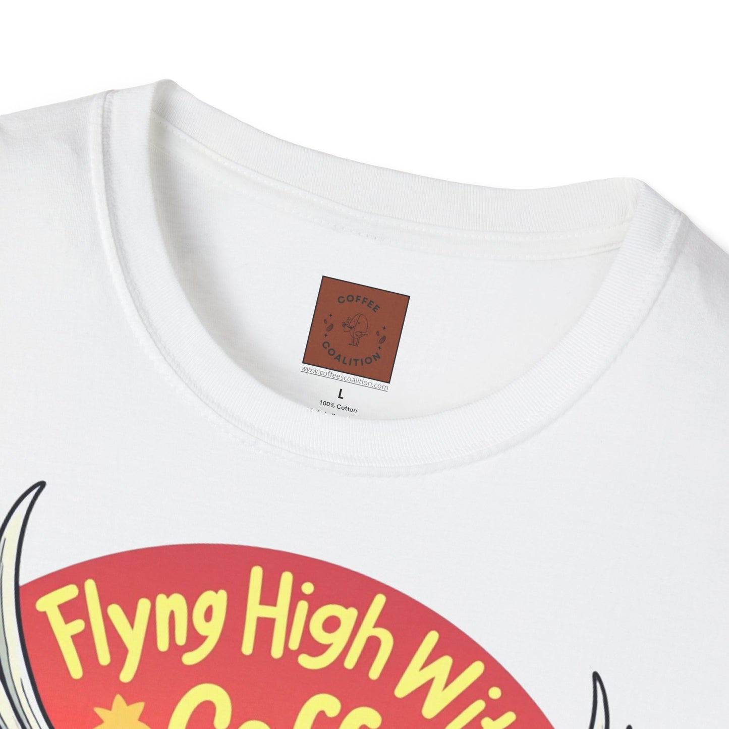 Flying High With Coffee | Skeleton Wings Tee