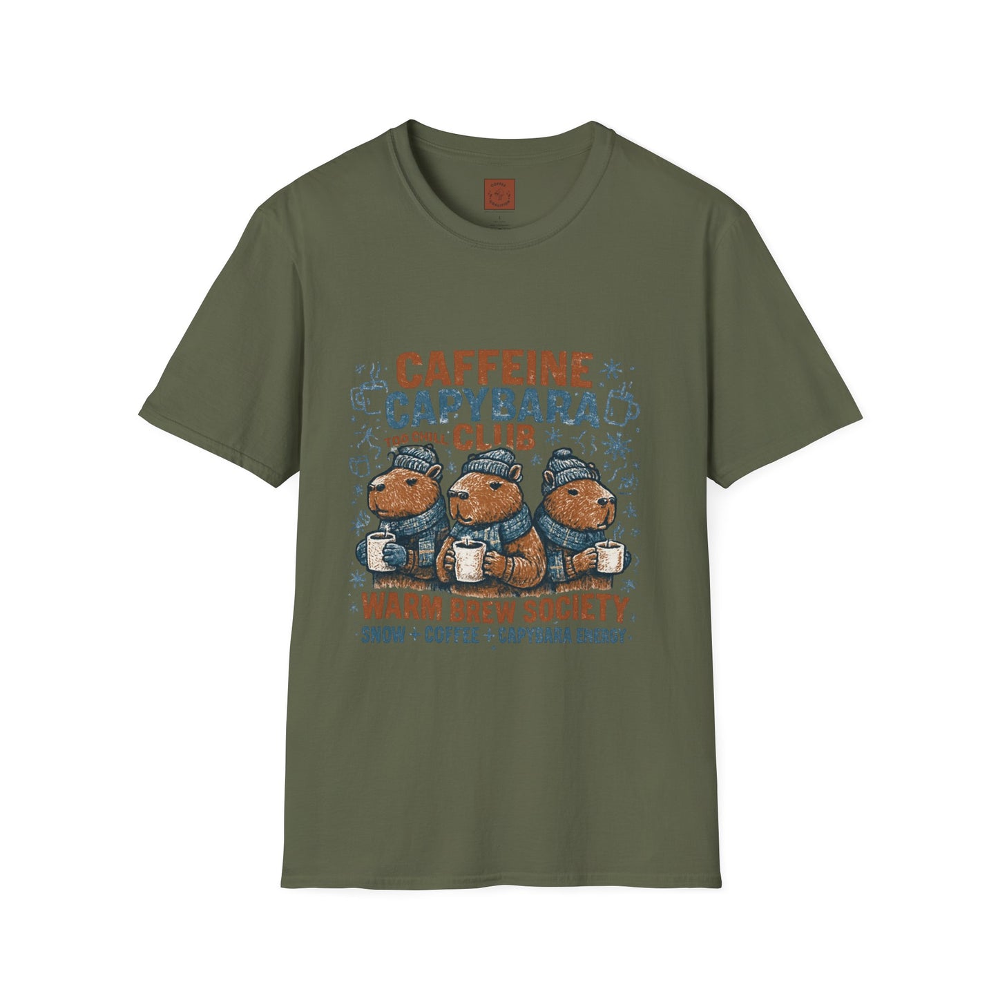 Caffeine Capybara Club | Funny Coffee Winter Unisex T-Shirt