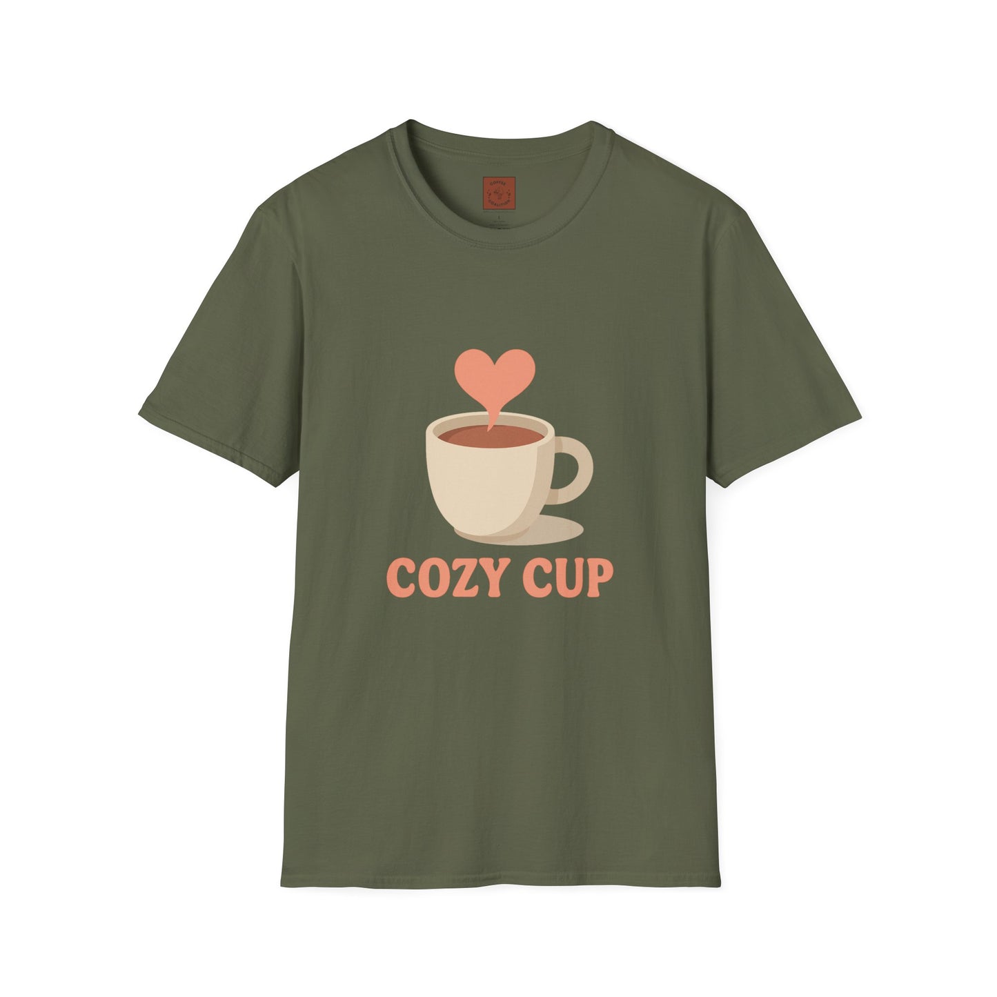 Cozy Cup – Unisex Cute Coffee Lover T-Shirt