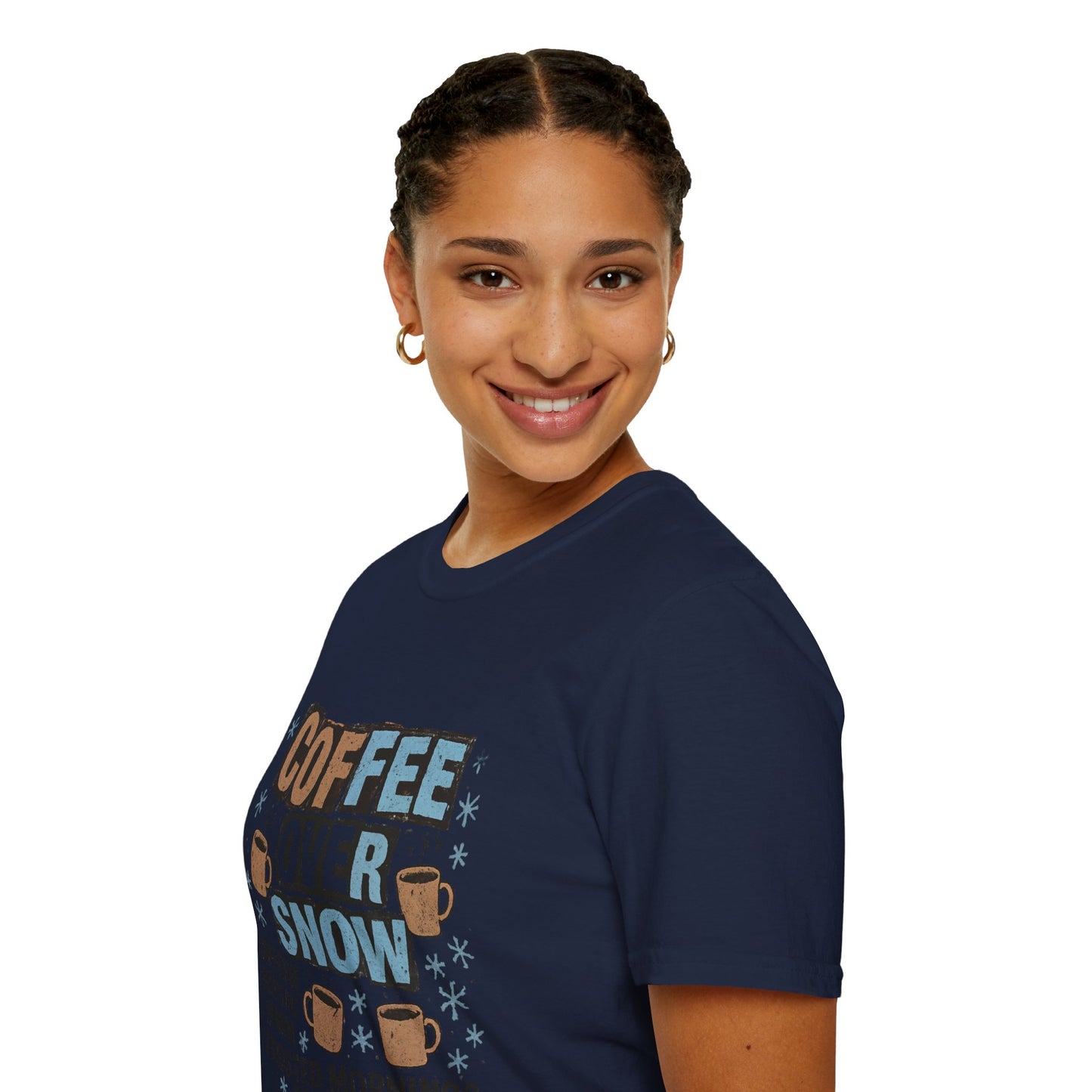 Coffee Over Snow | Cozy Winter Coffee Lover Unisex T-Shirt