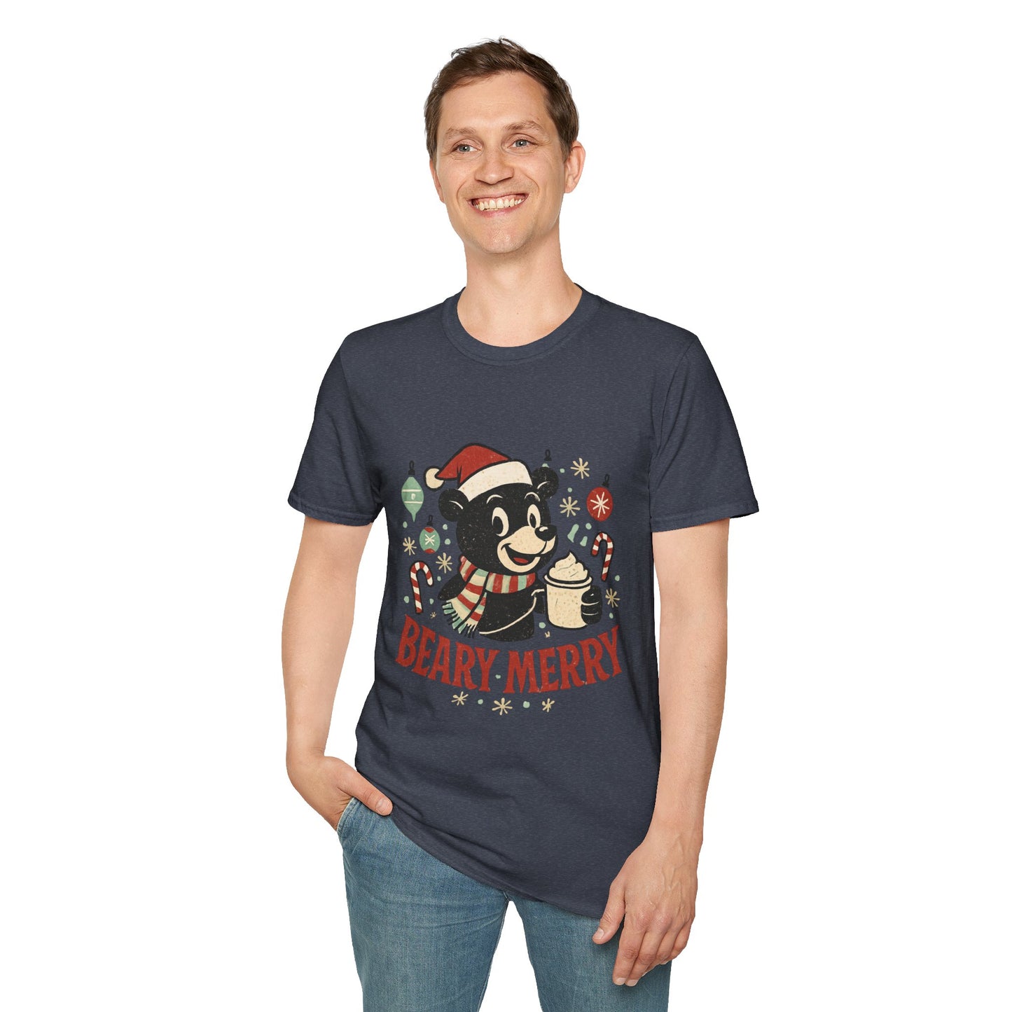 Beary Merry | Cute Bear Coffee Christmas Unisex T-Shirt