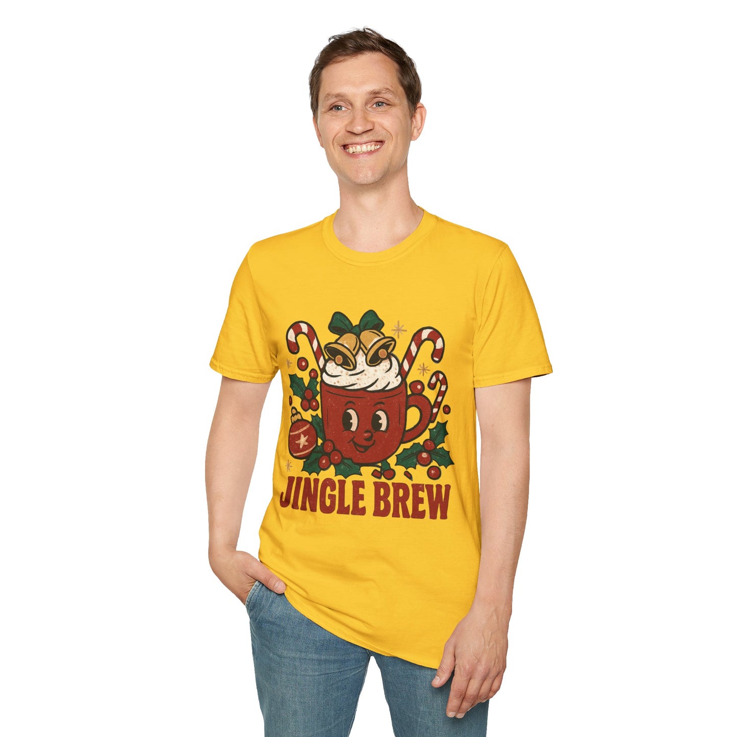Jingle Brew | Funny Holiday Coffee Cup Christmas Unisex T-Shirt