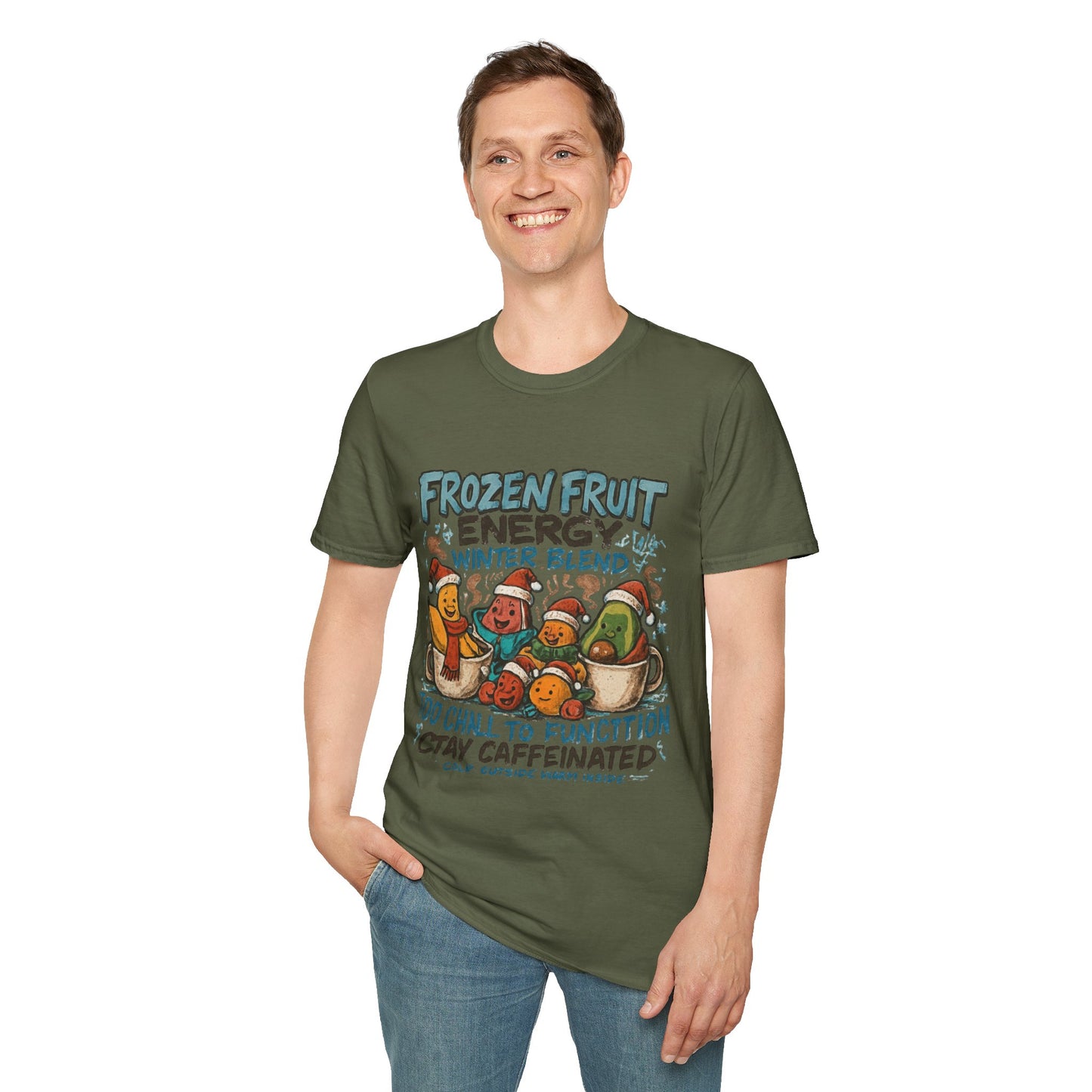 Frozen Fruit Energy | Funny Winter Coffee Lover Unisex T-Shirt