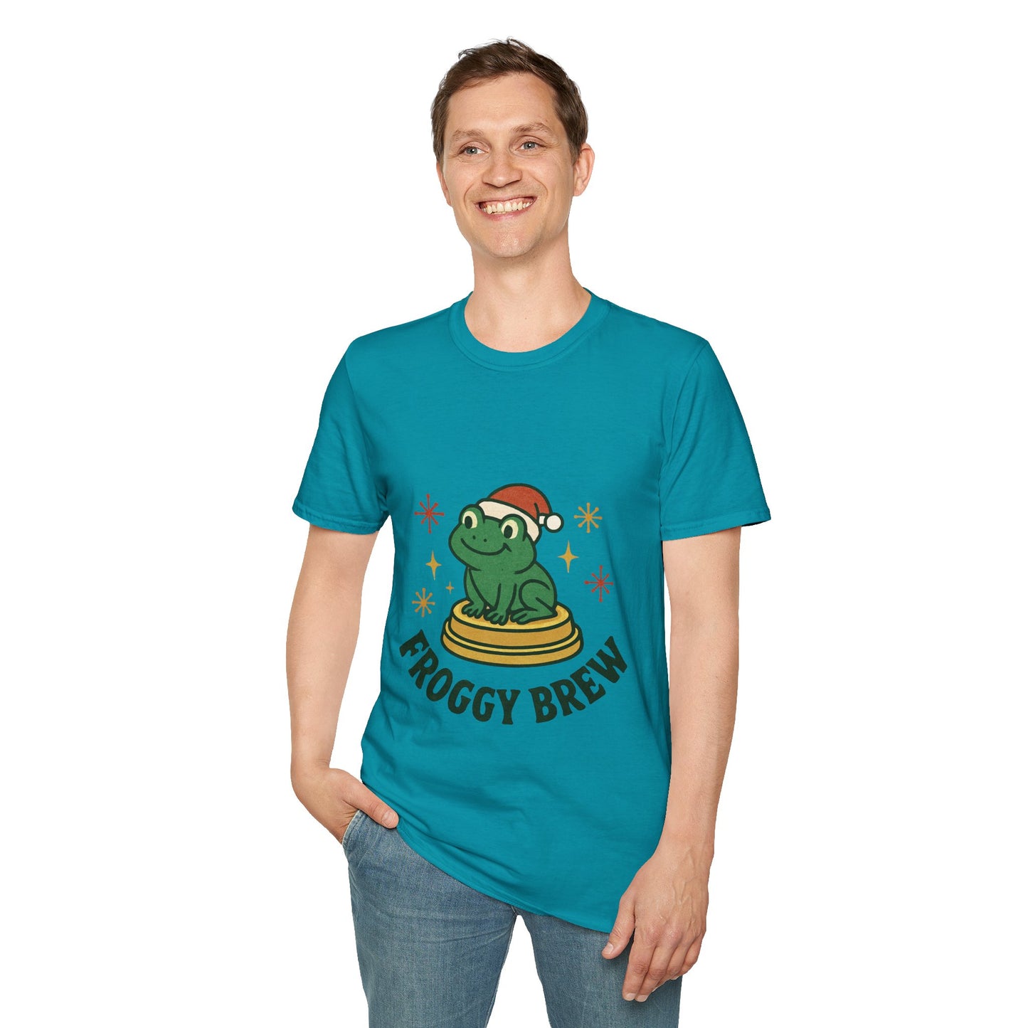 Froggy Brew | Funny Christmas Coffee Lover Unisex T-Shirt