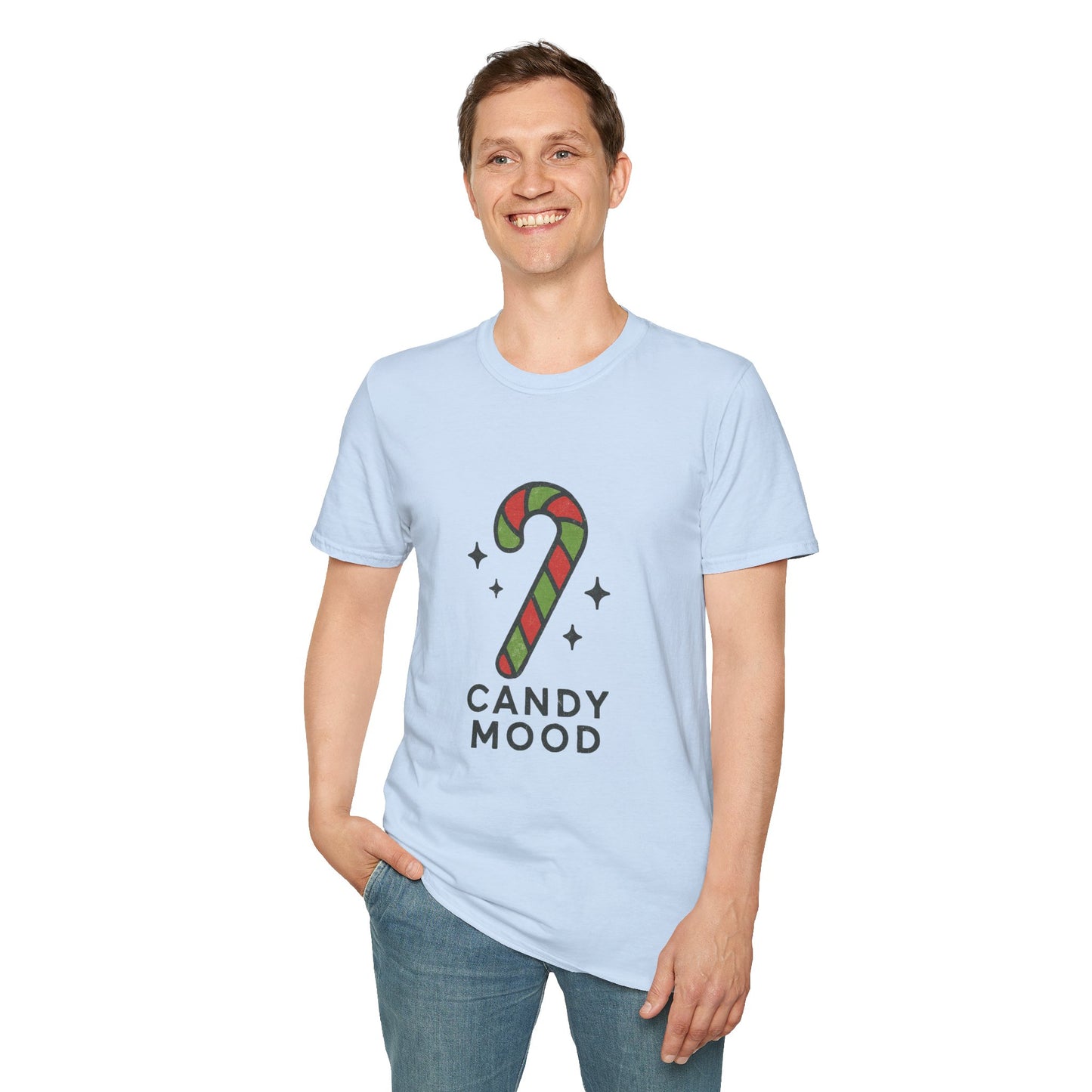 Candy Mood | Minimalist Christmas Candy Cane Aesthetic Unisex T-Shirt